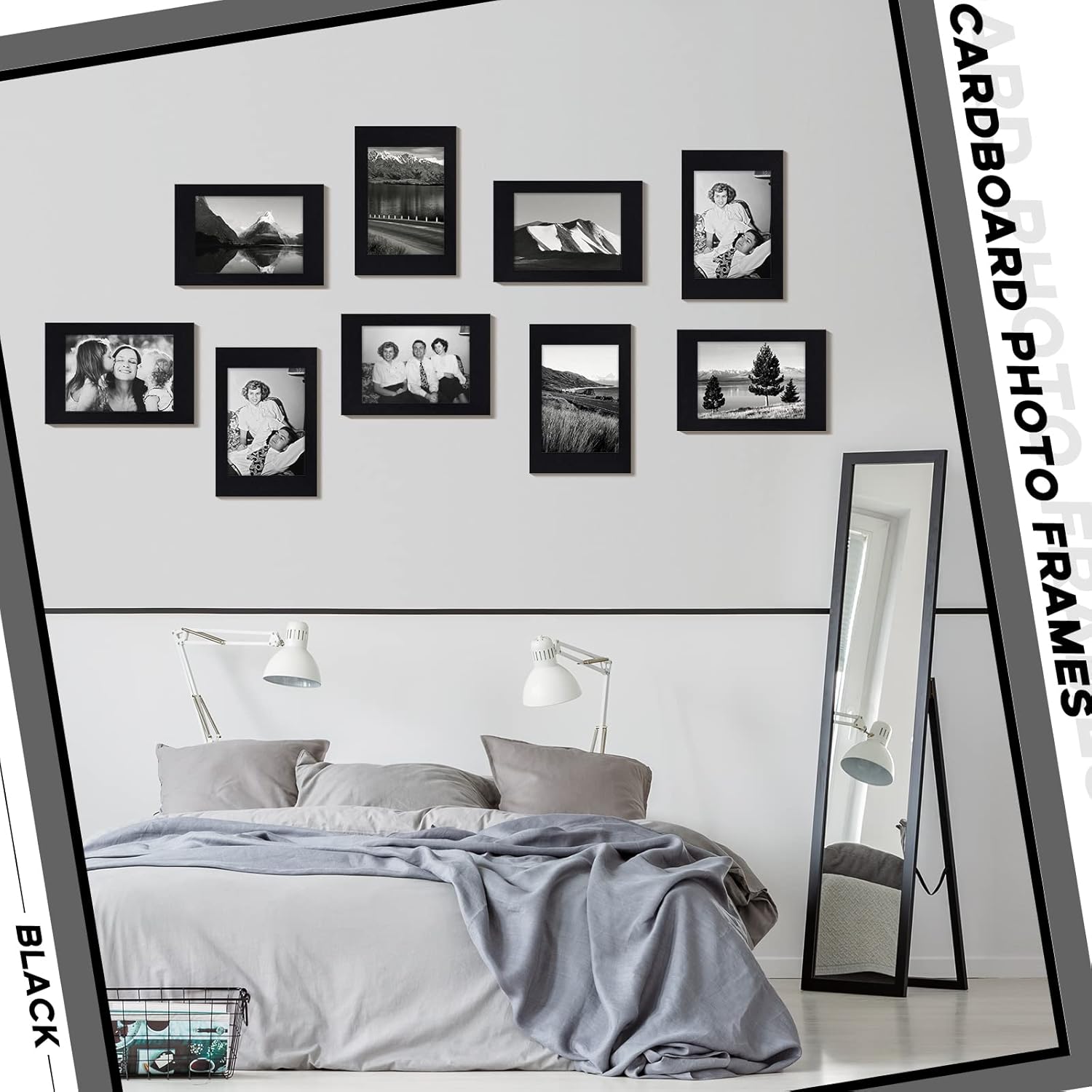 Juexica 100 Piece 4x6 Standing Photo Frames with Easel Stand Black