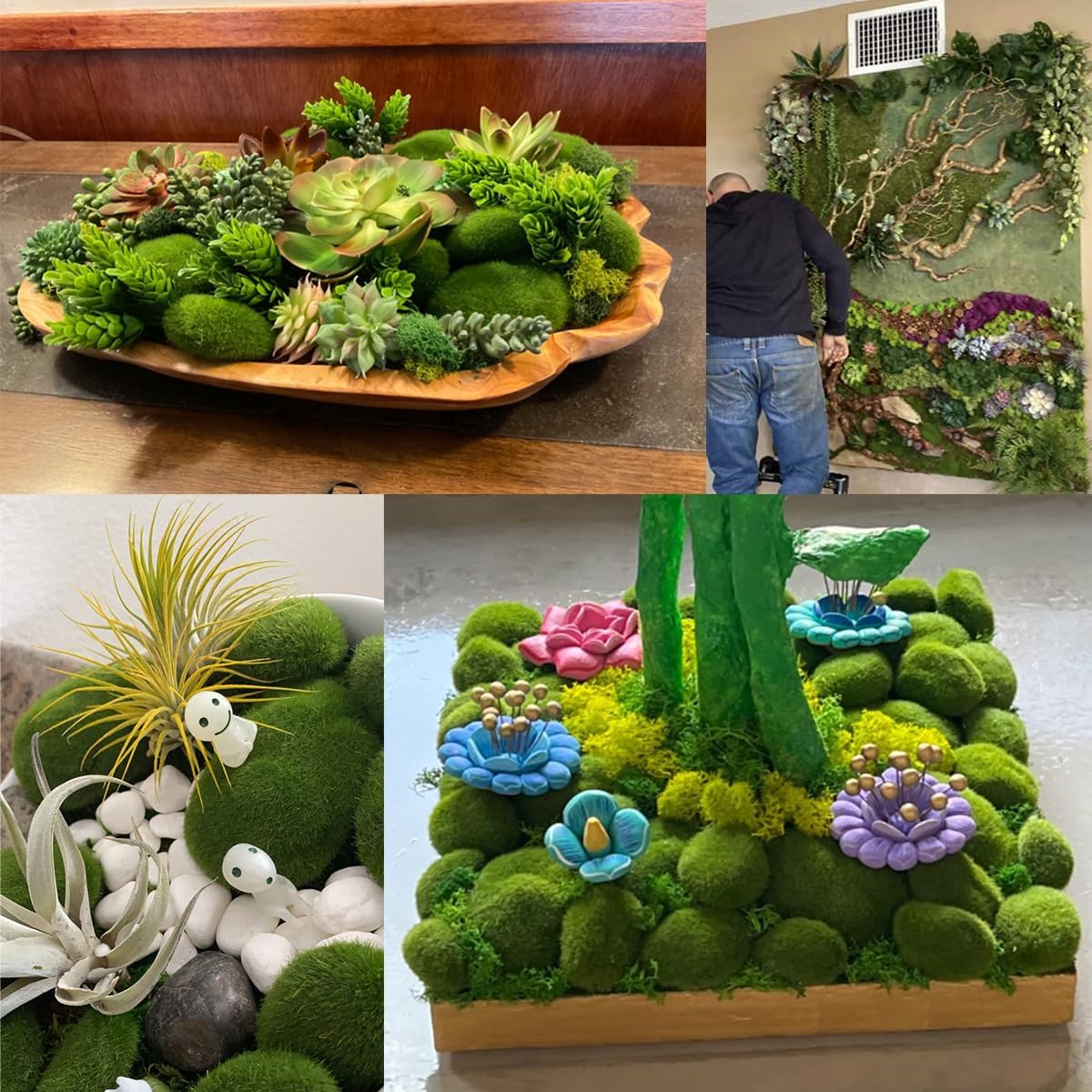 TIHOOD 50PCS Artificial Moss Rocks Decor