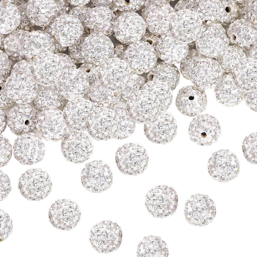 100 Pcs 10mm Rhinestone Crystal Beads for Jewelry