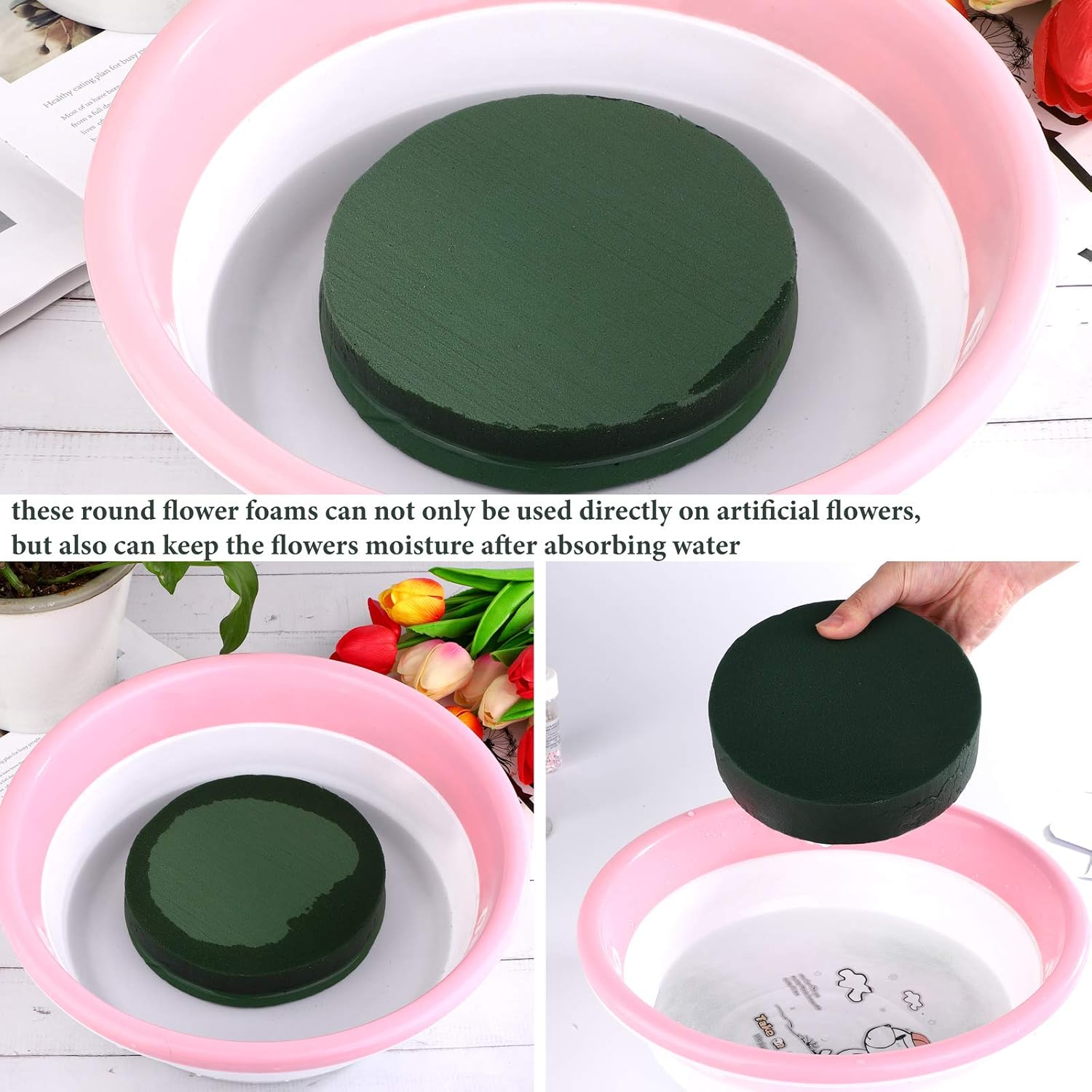 6 Pack Green Floral Foam Blocks 71 Inch Round