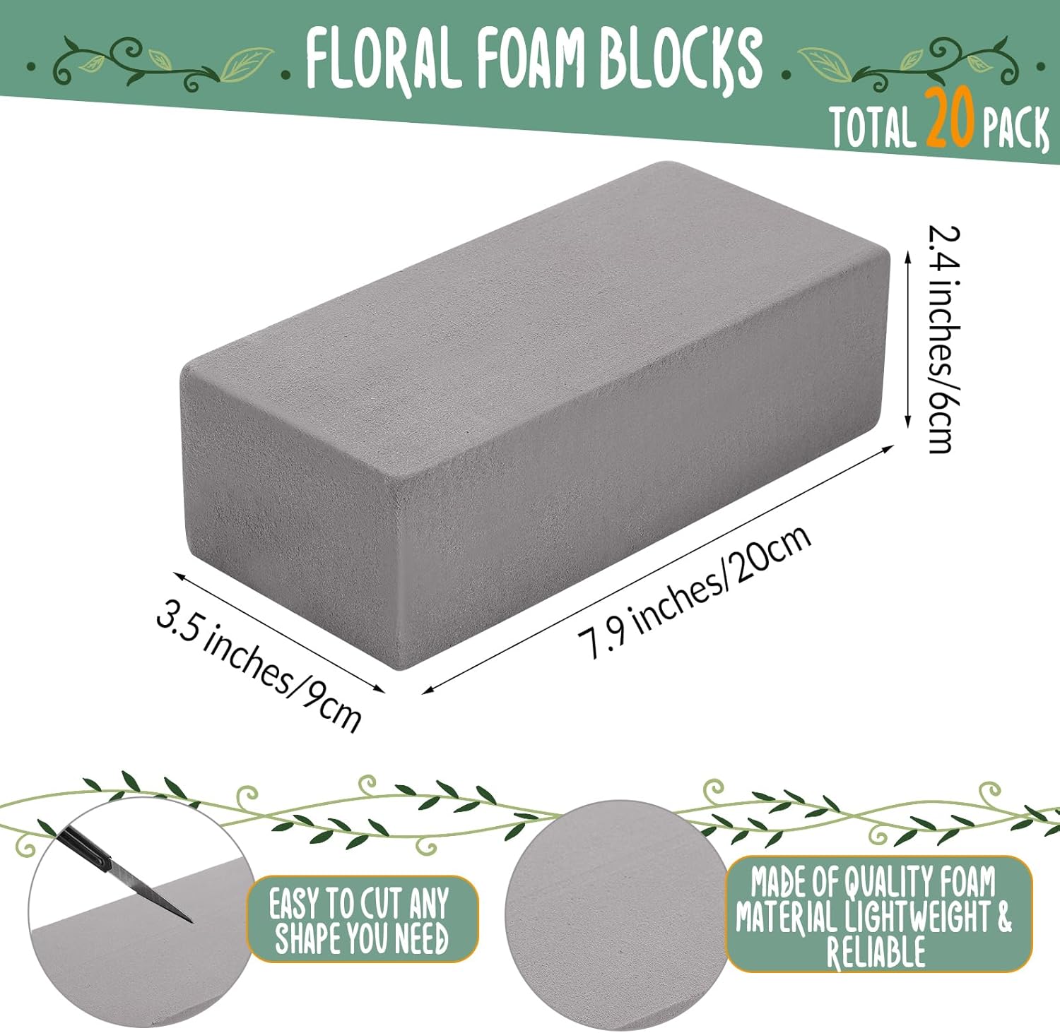 Nuenen 20 Pcs Floral Foam Blocks for Artificial Flowers