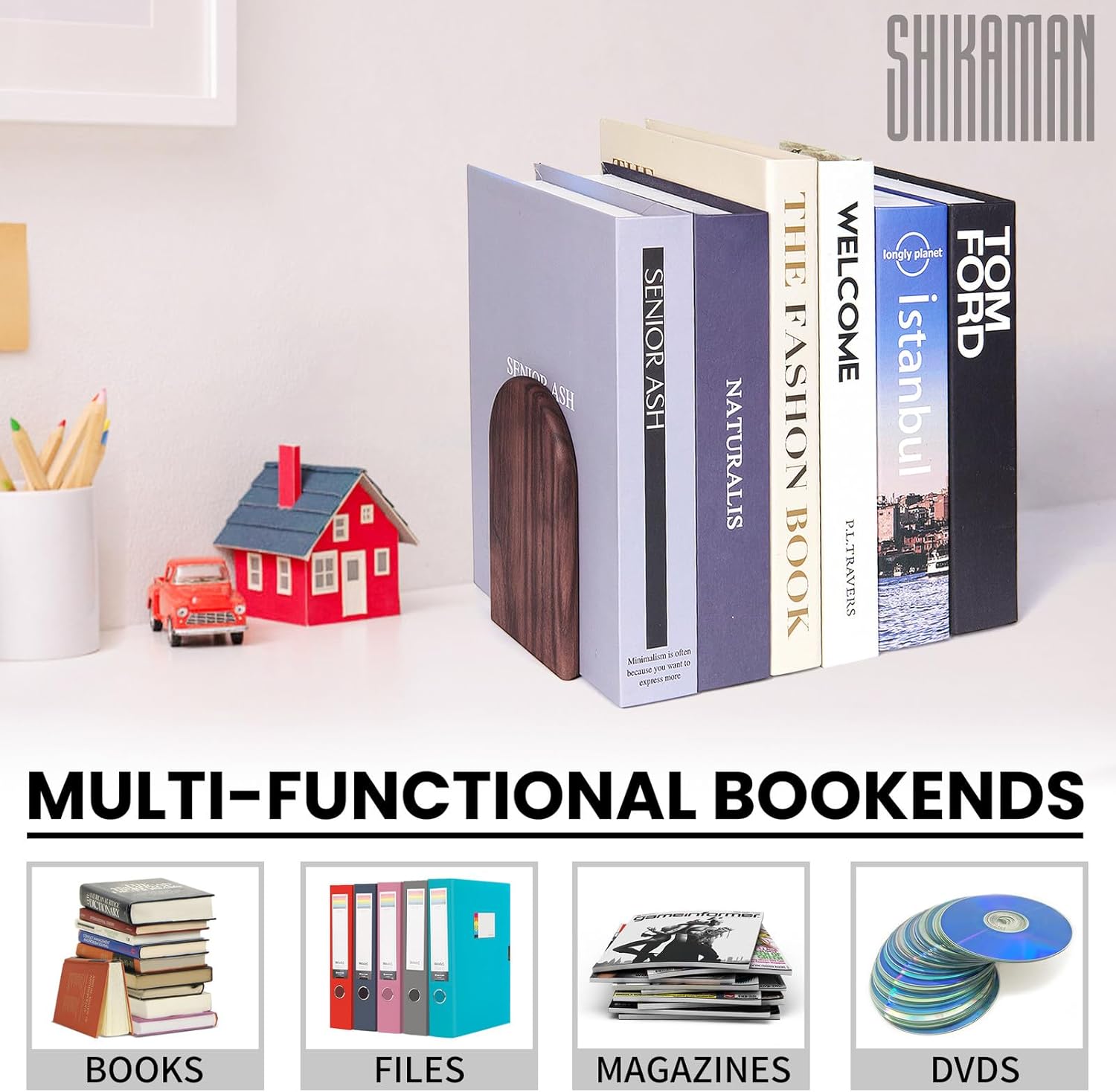 Wood Bookends Universal Economy Bookend Set