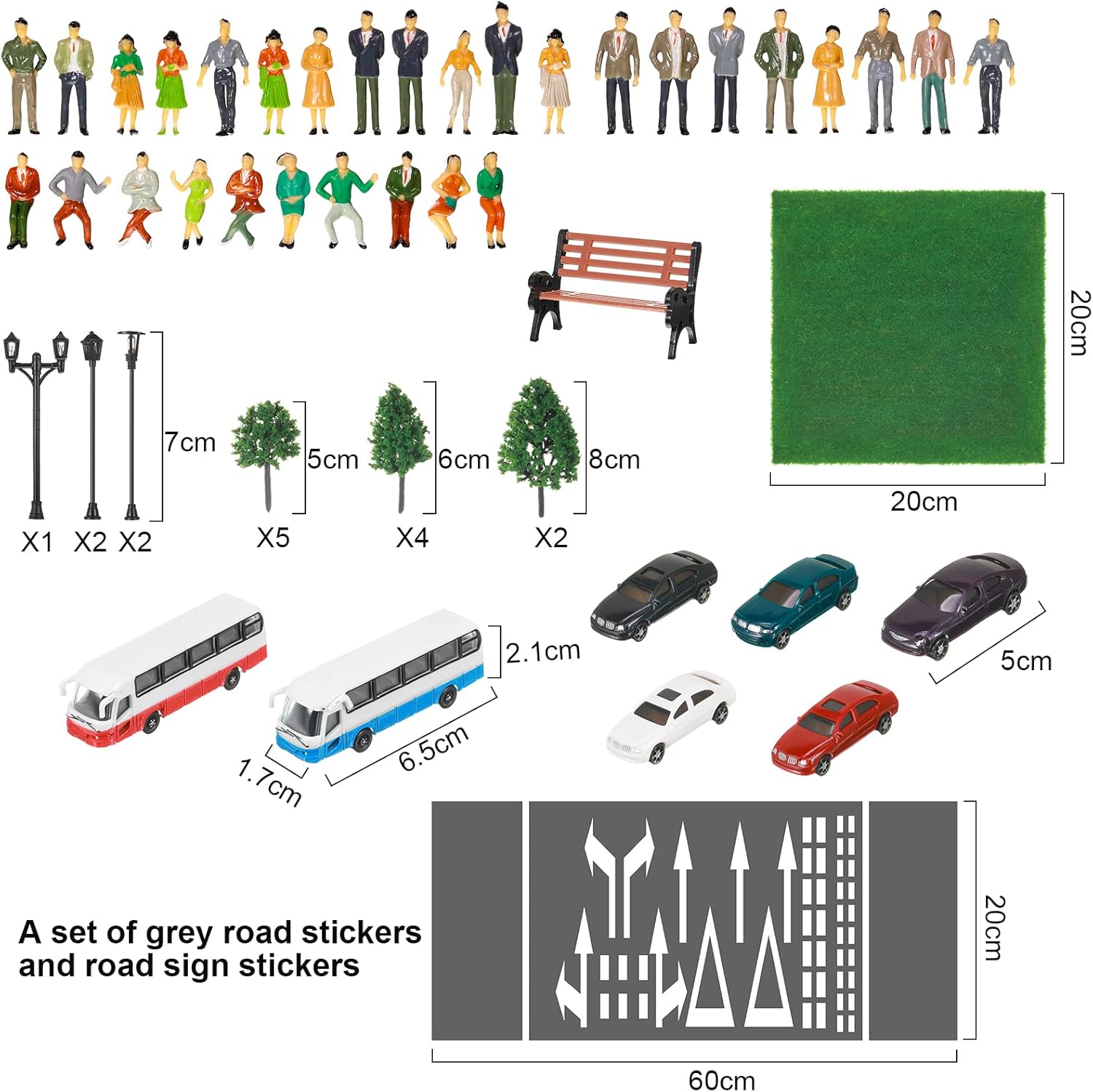 Sratte 64 Piece Model Train Scenery Set 150 Scale