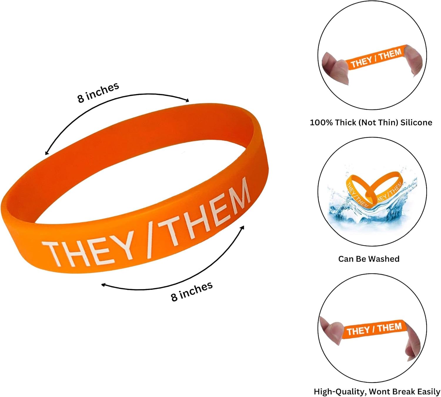 Pronoun Wristband Set for Gender Identity Expression