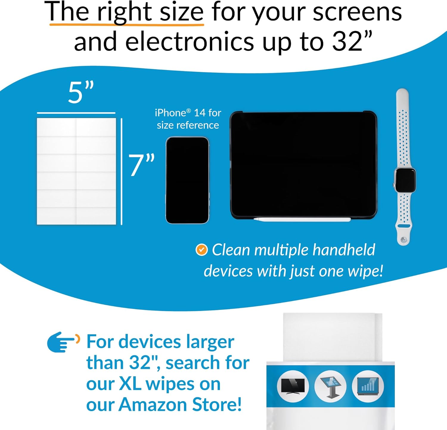 iCloth Large Screen Cleaning Wipes for Electronics
