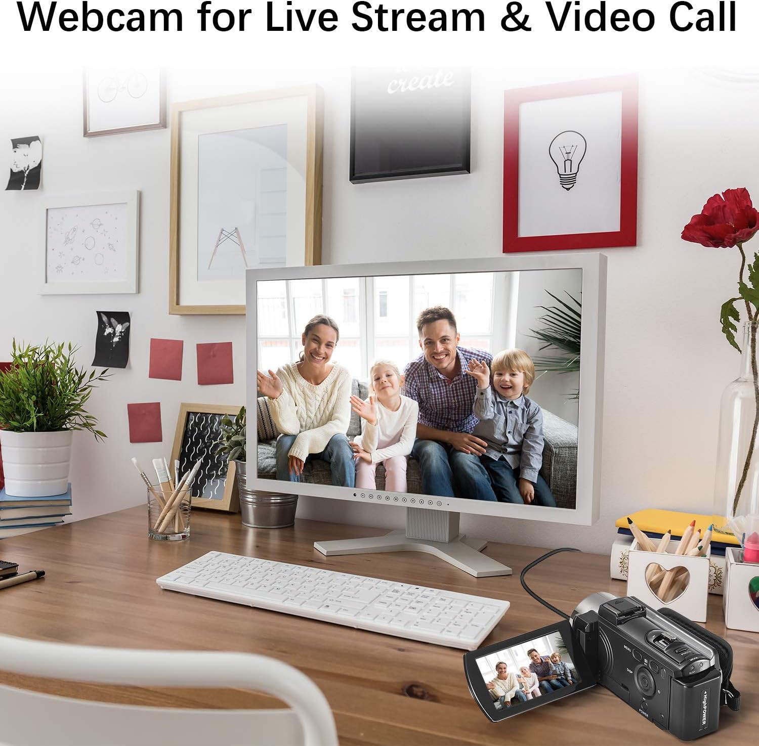 Kimire Full HD 1080P Camcorder with 2 Batteries