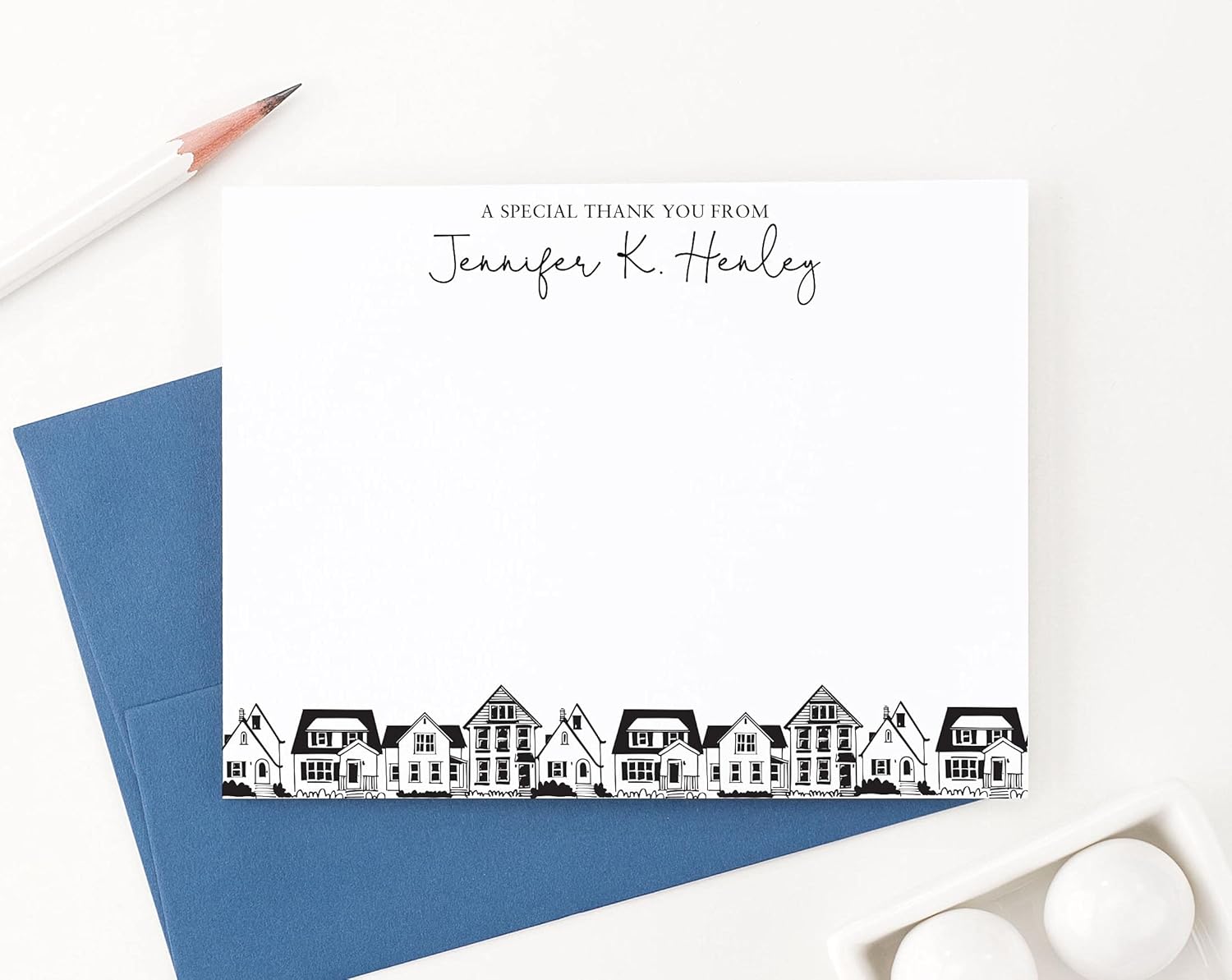 Personalized Real Estate Note Cards Set with Envelopes
