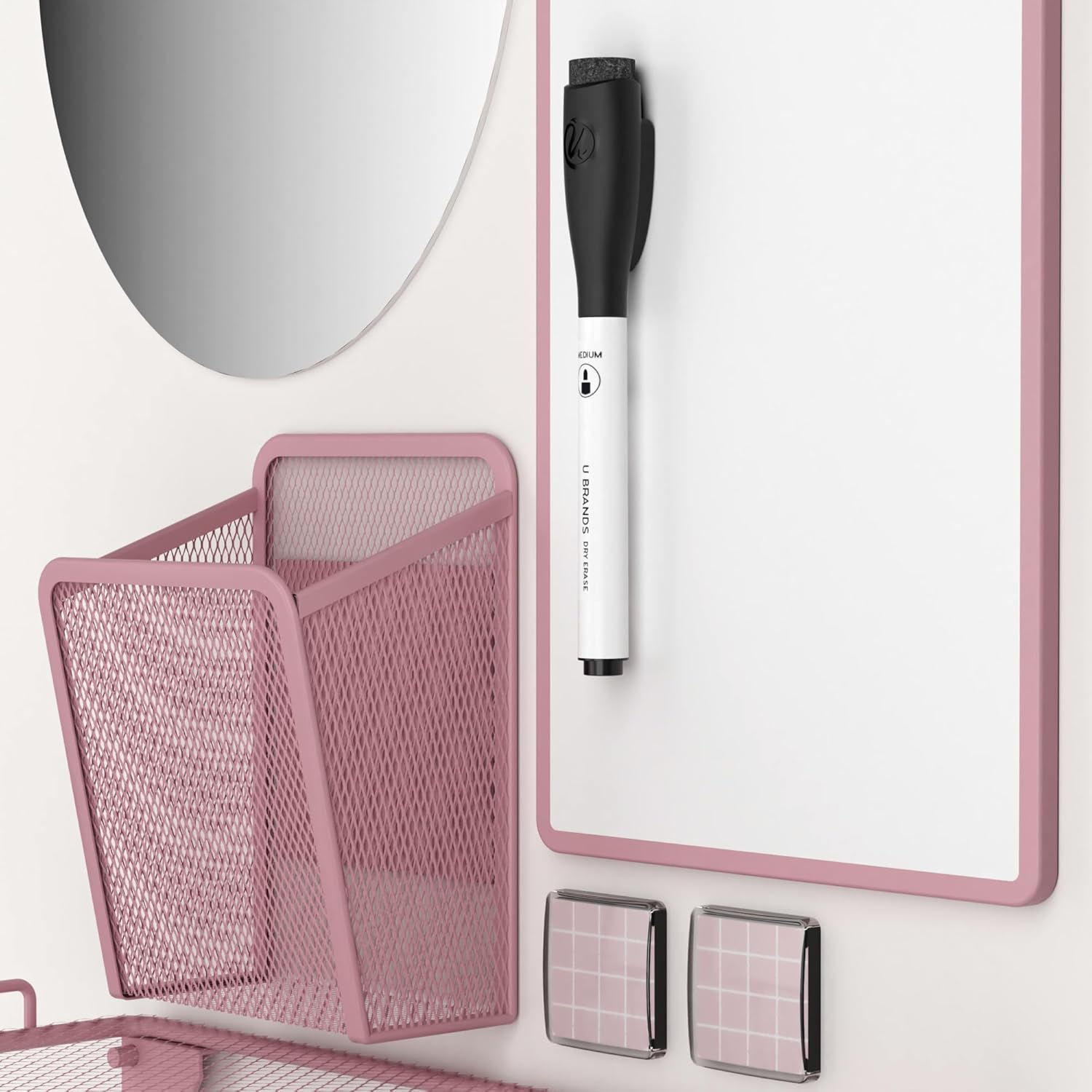 U Brands Locker Organizer Kit Blush 11-Piece