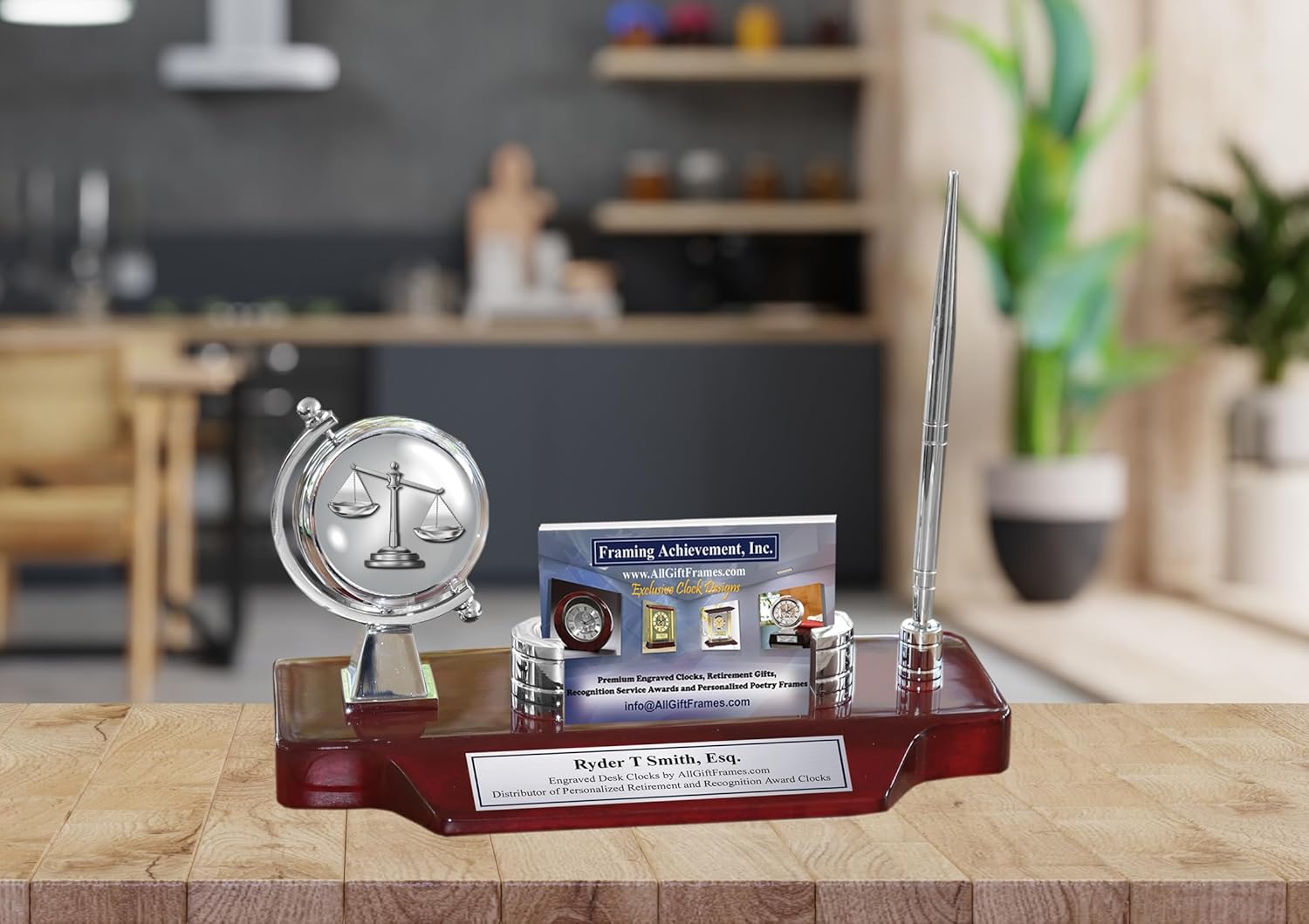 AllGiftFrames Personalized Desk Clock for Lawyers and Graduates