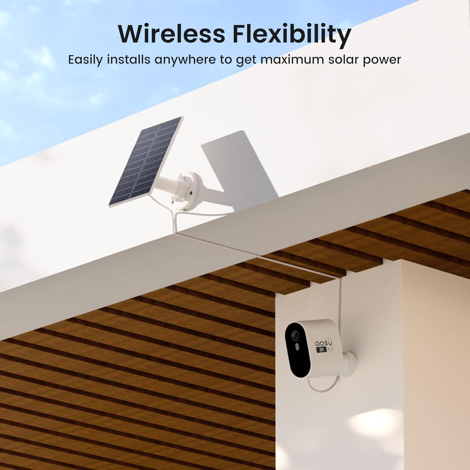 AOSU 4-Camera Solar Security System with 2K QHD and 32GB Storage