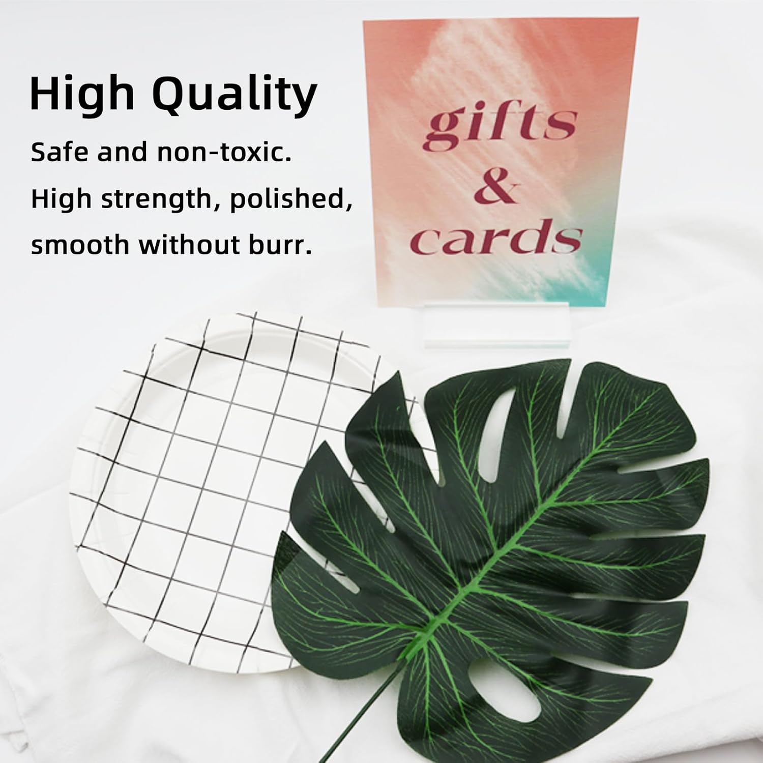 30 Pack 3 Inch Clear Acrylic Sign Stands with Card Slot