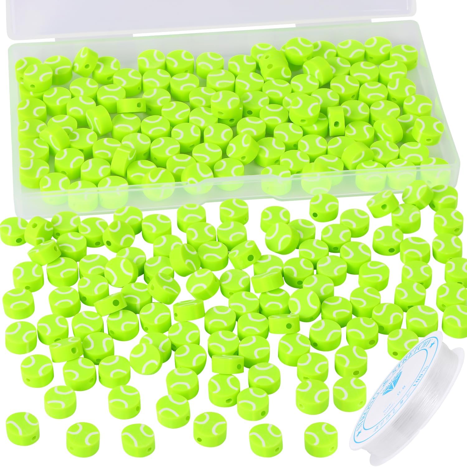 EVERMARKET 100pcs Tennis Ball Beads for DIY Jewelry Making