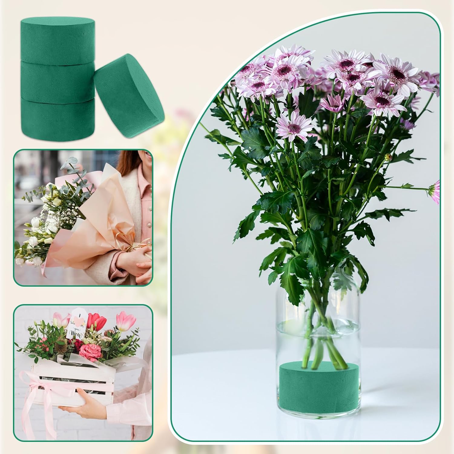 Giantree 4Pcs Floral Foam Blocks for Arrangements