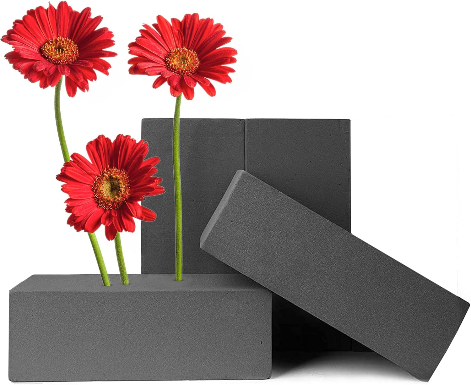 FUNSTITUTION Dry Floral Foam Blocks 4 Bricks Grey