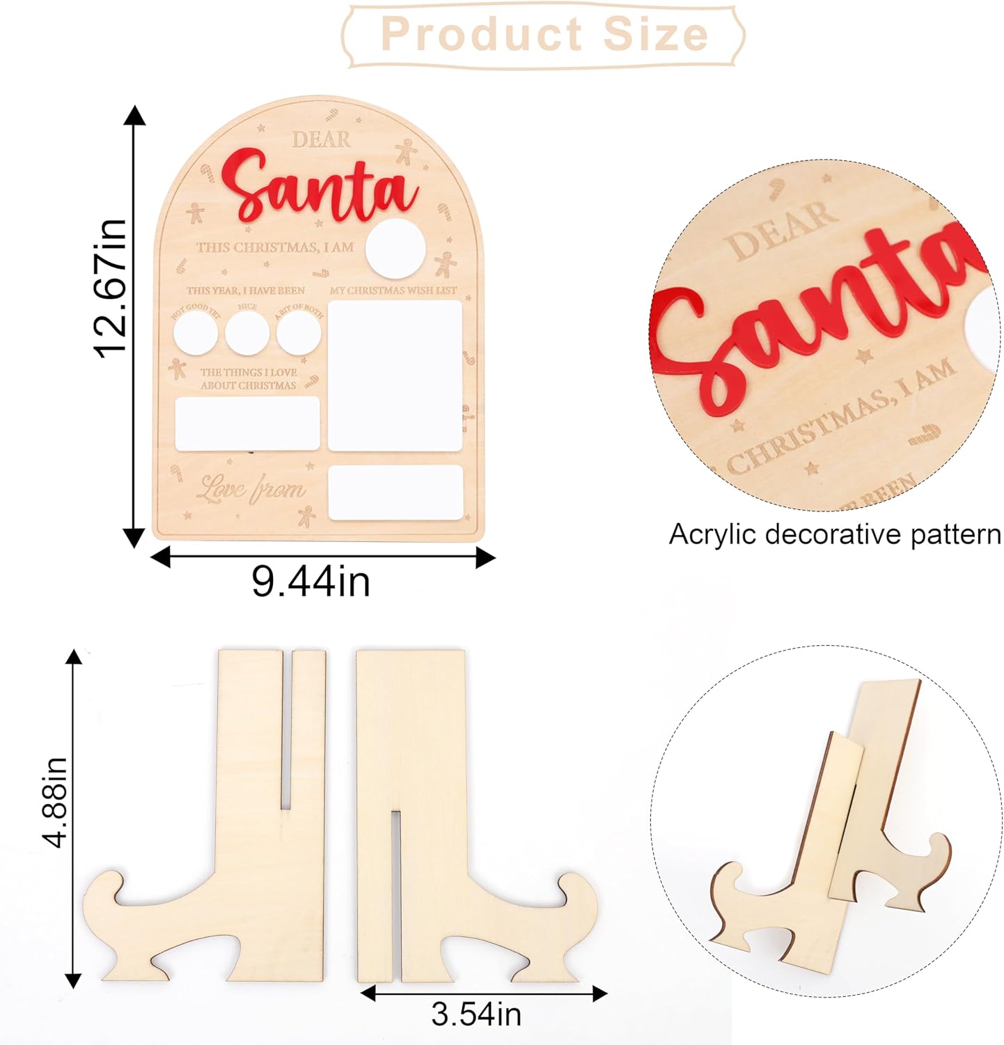 Dear Santa Letter Board - Christmas Party Photo Prop