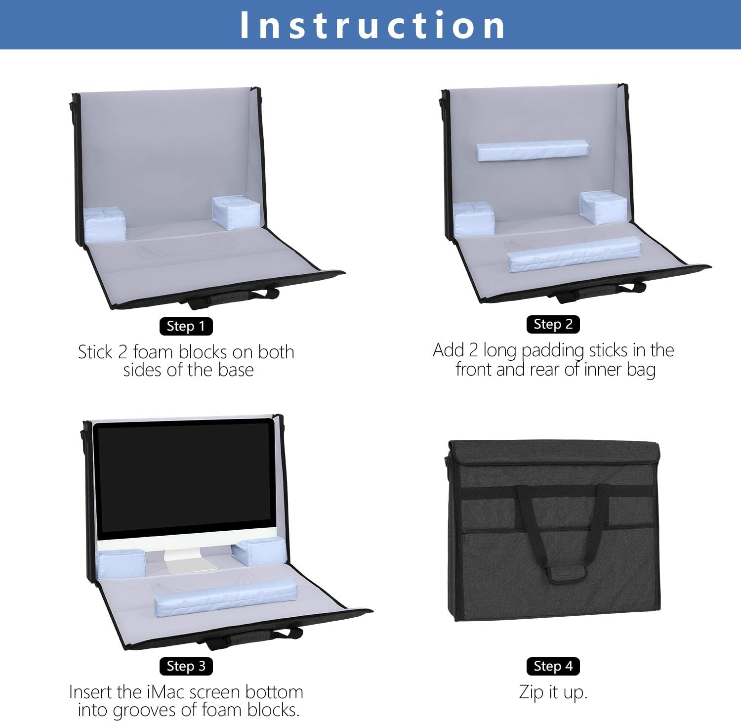 Damero Tote Bag for Apple 27 Inch iMac Desktop