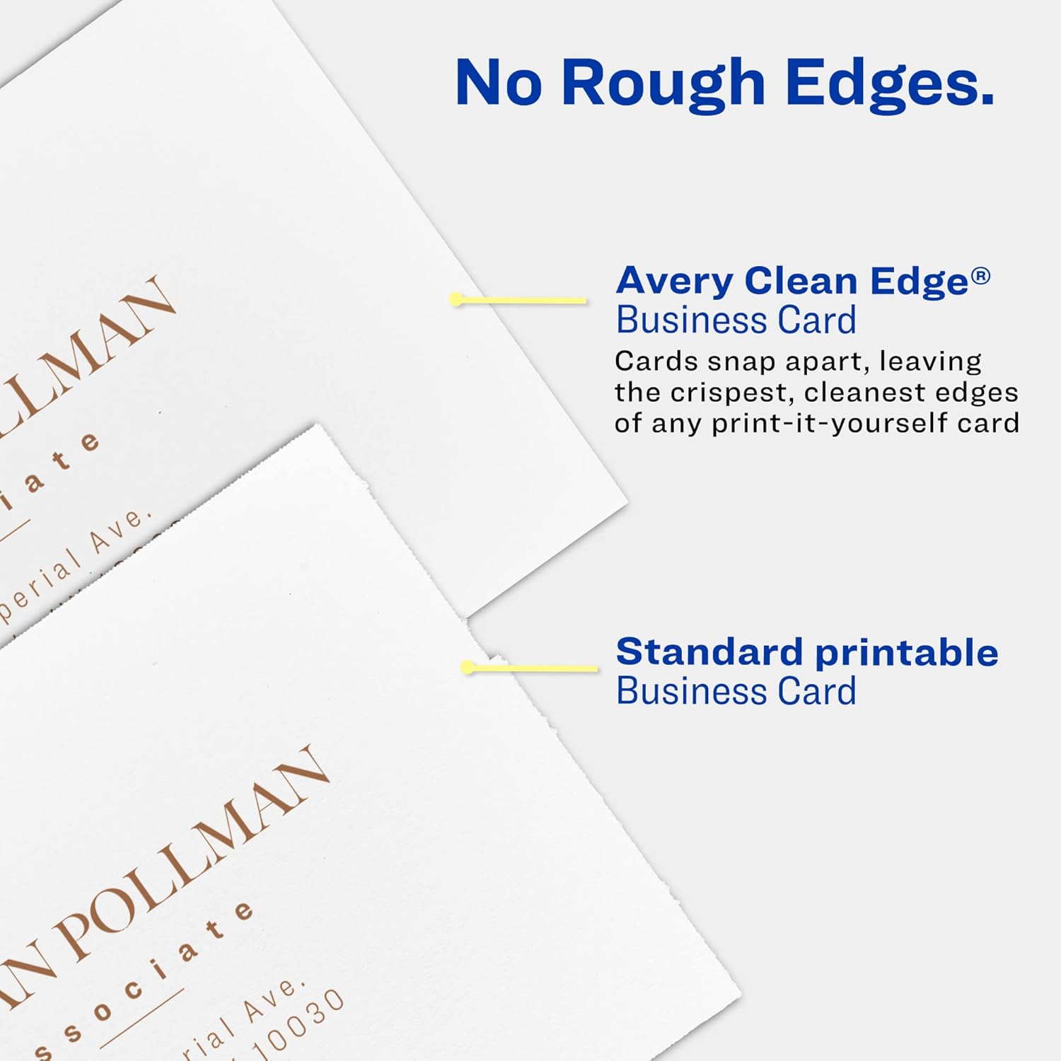 Avery Clean Edge Business Cards 2x35 White 90 Blank