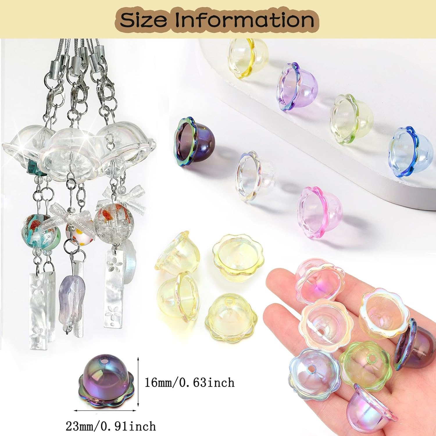 50Pcs Large Trumpet Flower Beads for Jewelry Making