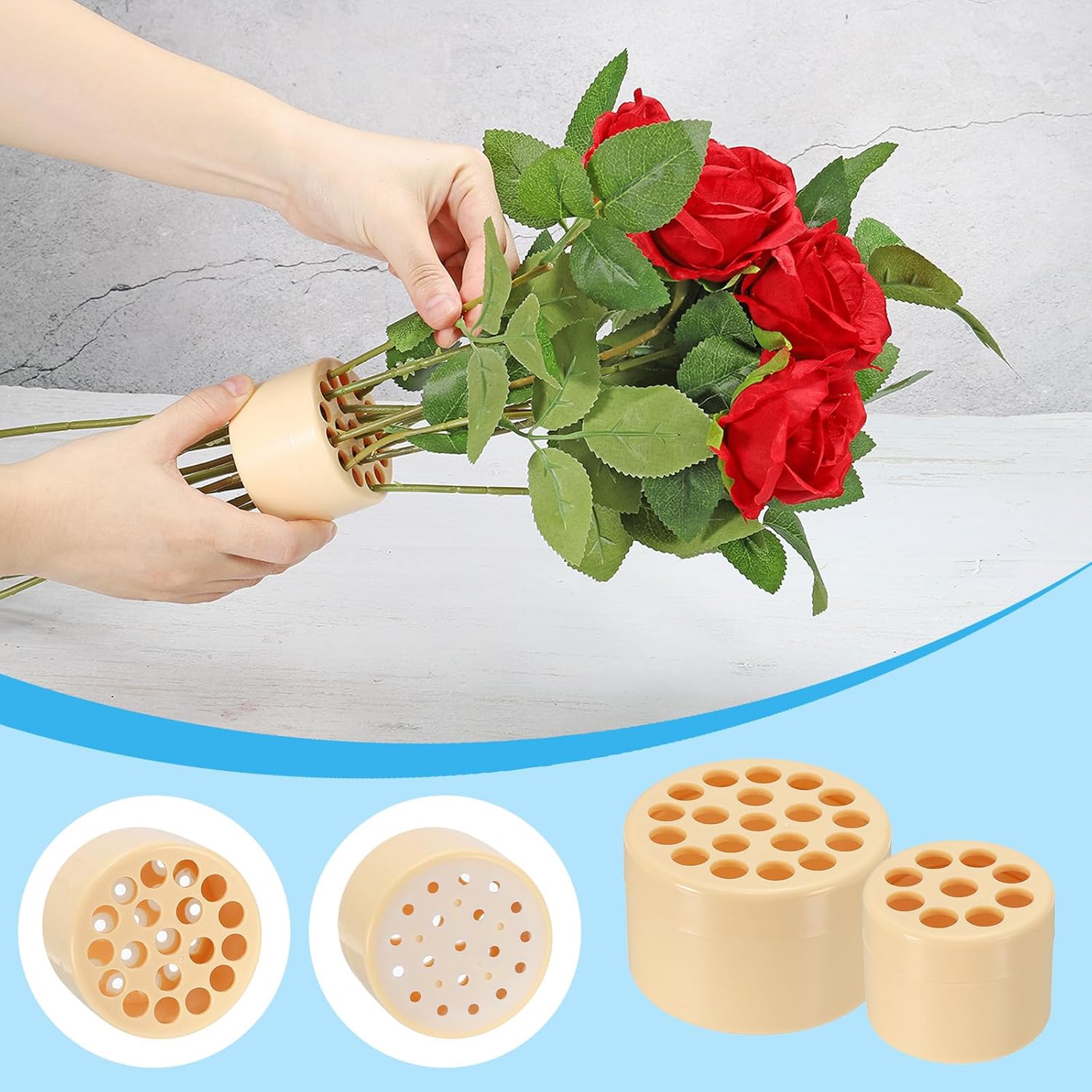 PATIKIL Spiral Flower Stem Holder 2 Pcs Grey