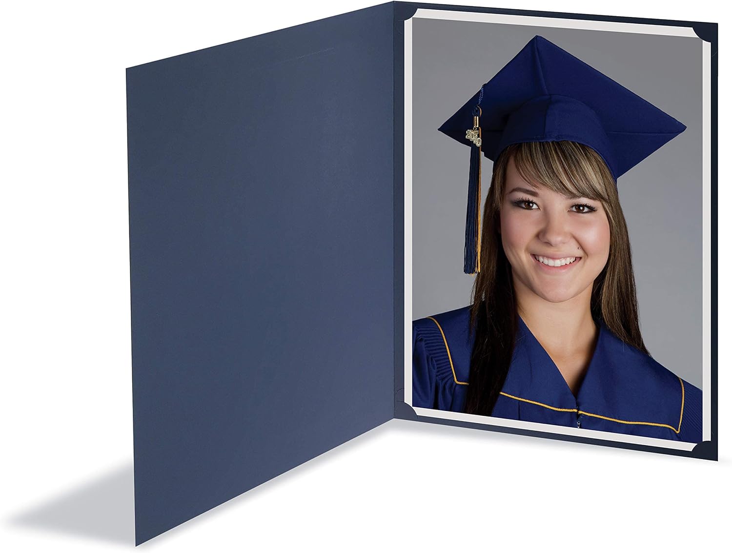 25 Pack Navy Blue Certificate Holders with Gold Foil Border