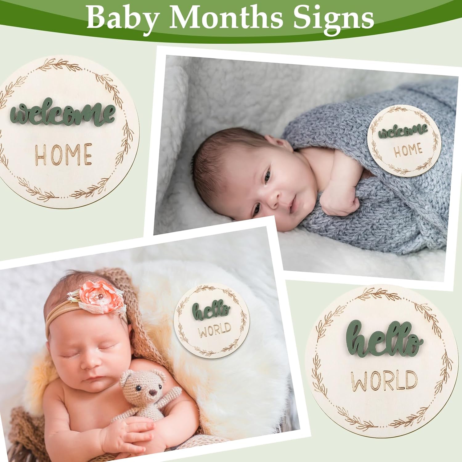 7 Pack Double Sided Baby Milestone Cards Sign