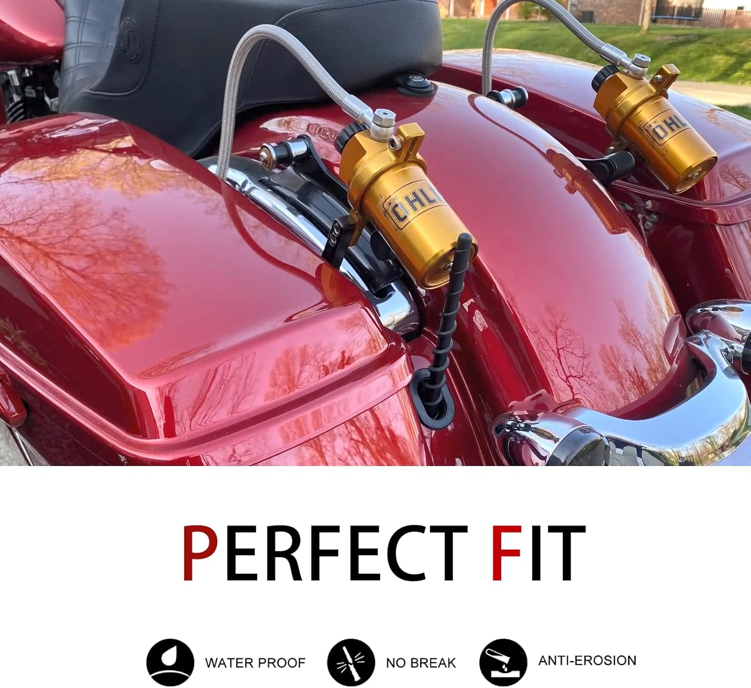 Jamscar Shorty Radio Antenna for Harley Davidson