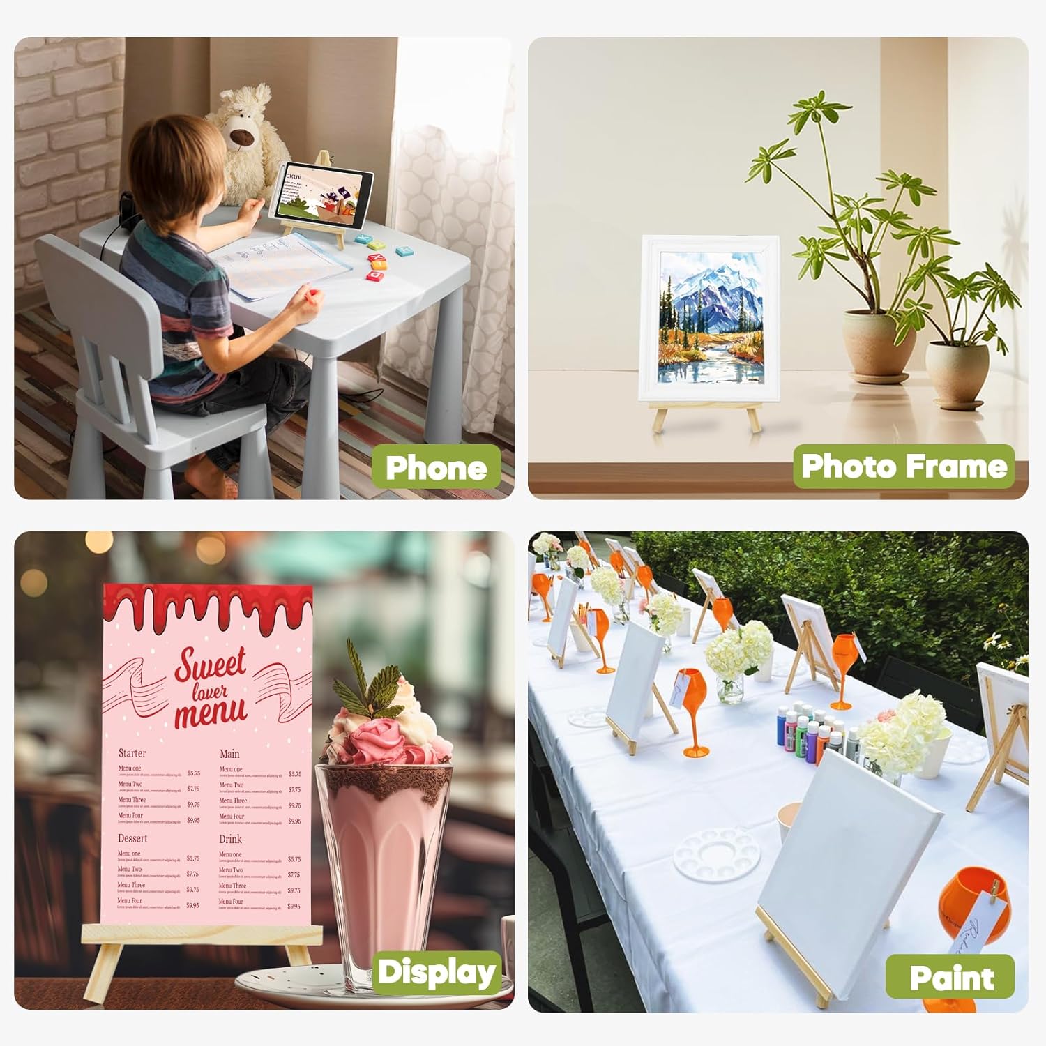 CONDA 12 Pack 9 Inch Tabletop Easels Set