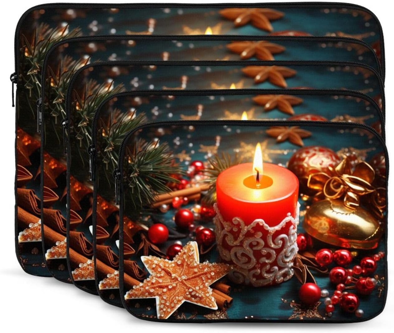 OPSREY Christmas Candle Print Laptop Sleeve 15 Inch Case