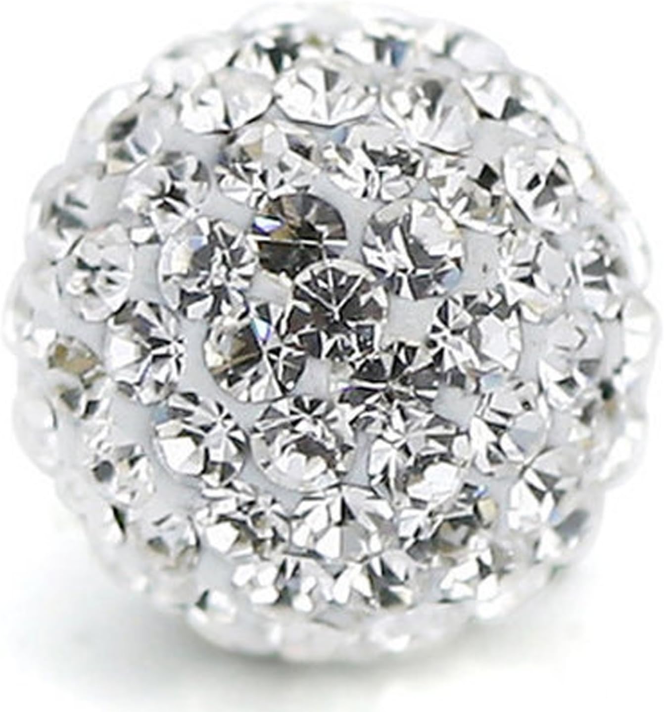 RUBYCA Pave Czech Crystal Clay Beads 20pcs 12mm White Clear