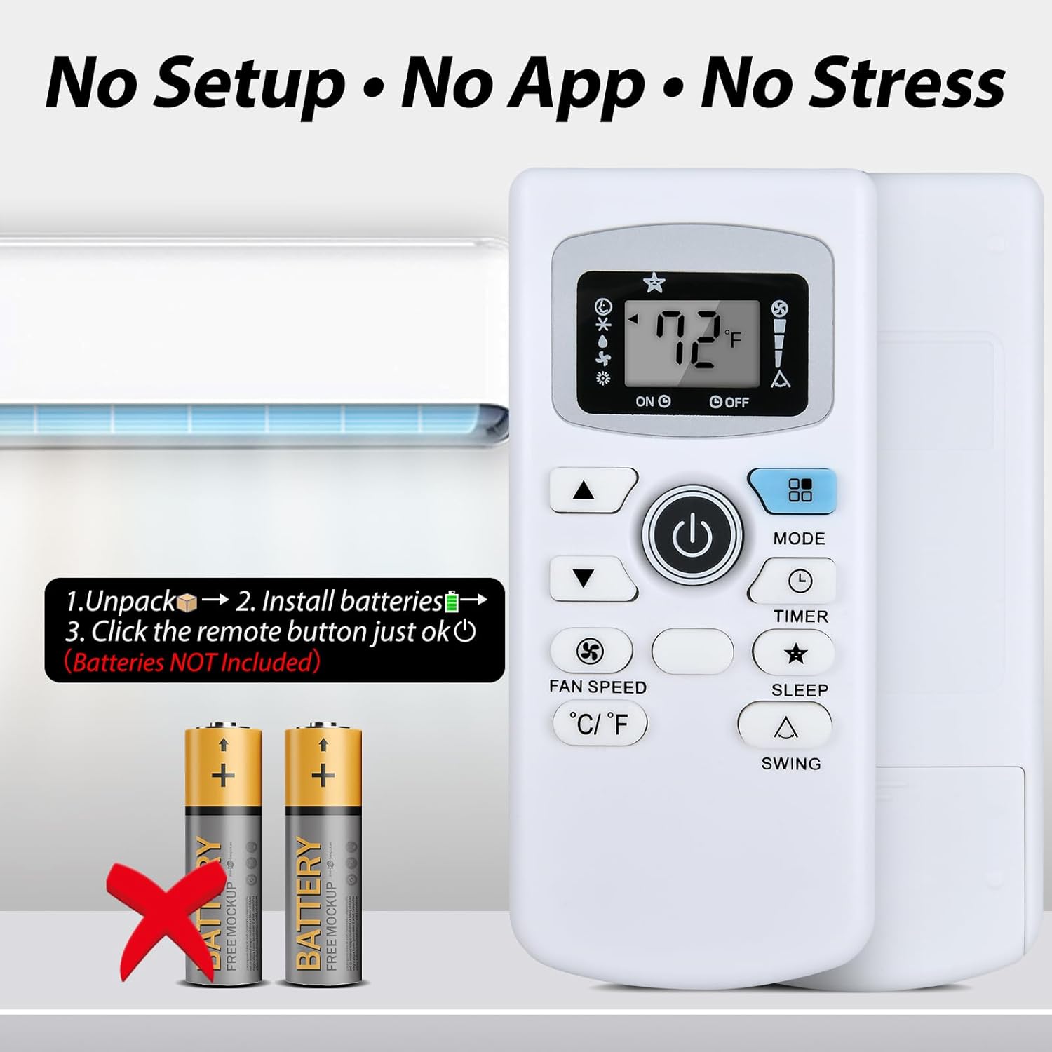 WDZP Replacement for Black Decker Air AC Remote Control