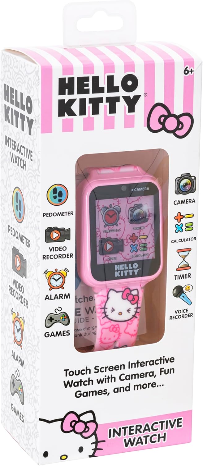Accutime Hello Kitty Kids Smartwatch with Touchscreen and 10 Watch Faces
