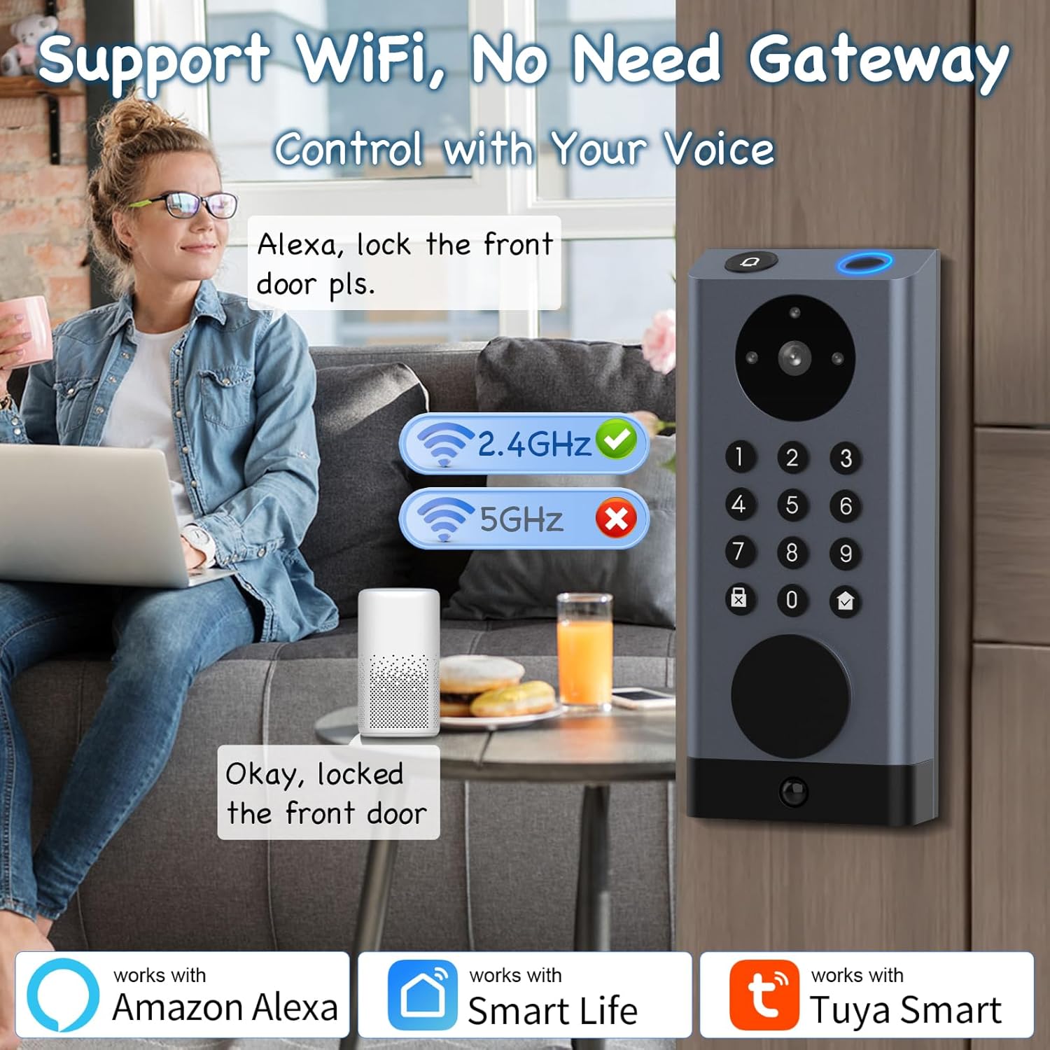 Pothunder Smart Lock With Camera And Motion Detection