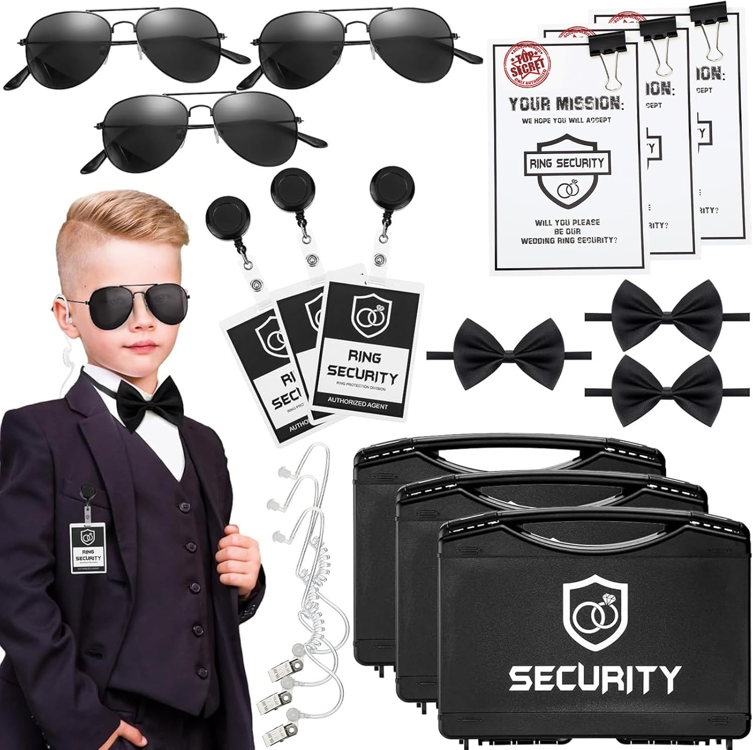 Mepase 7 Pcs Ring Bearer Security Set for Kids