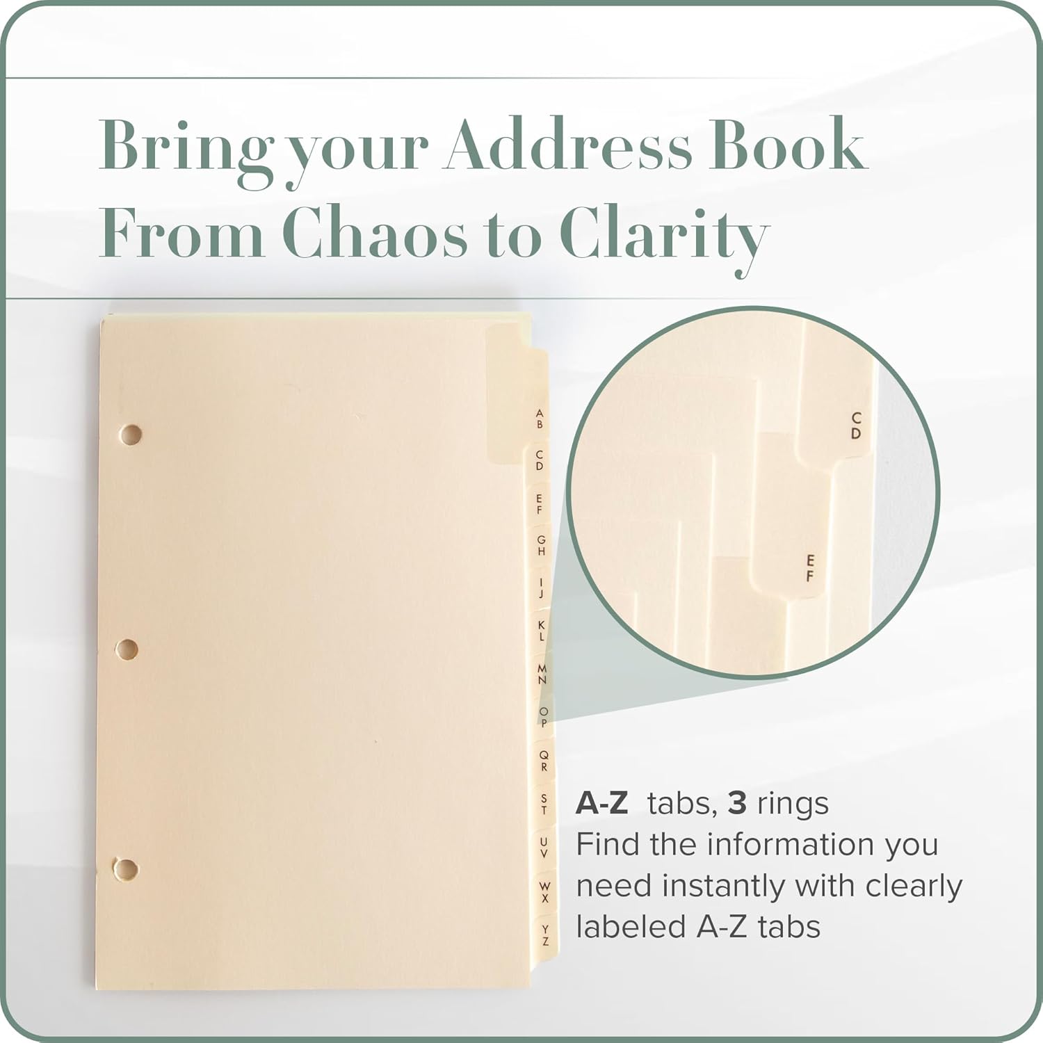 Gallery Leather A-Z Dividers for 3 Ring Binder
