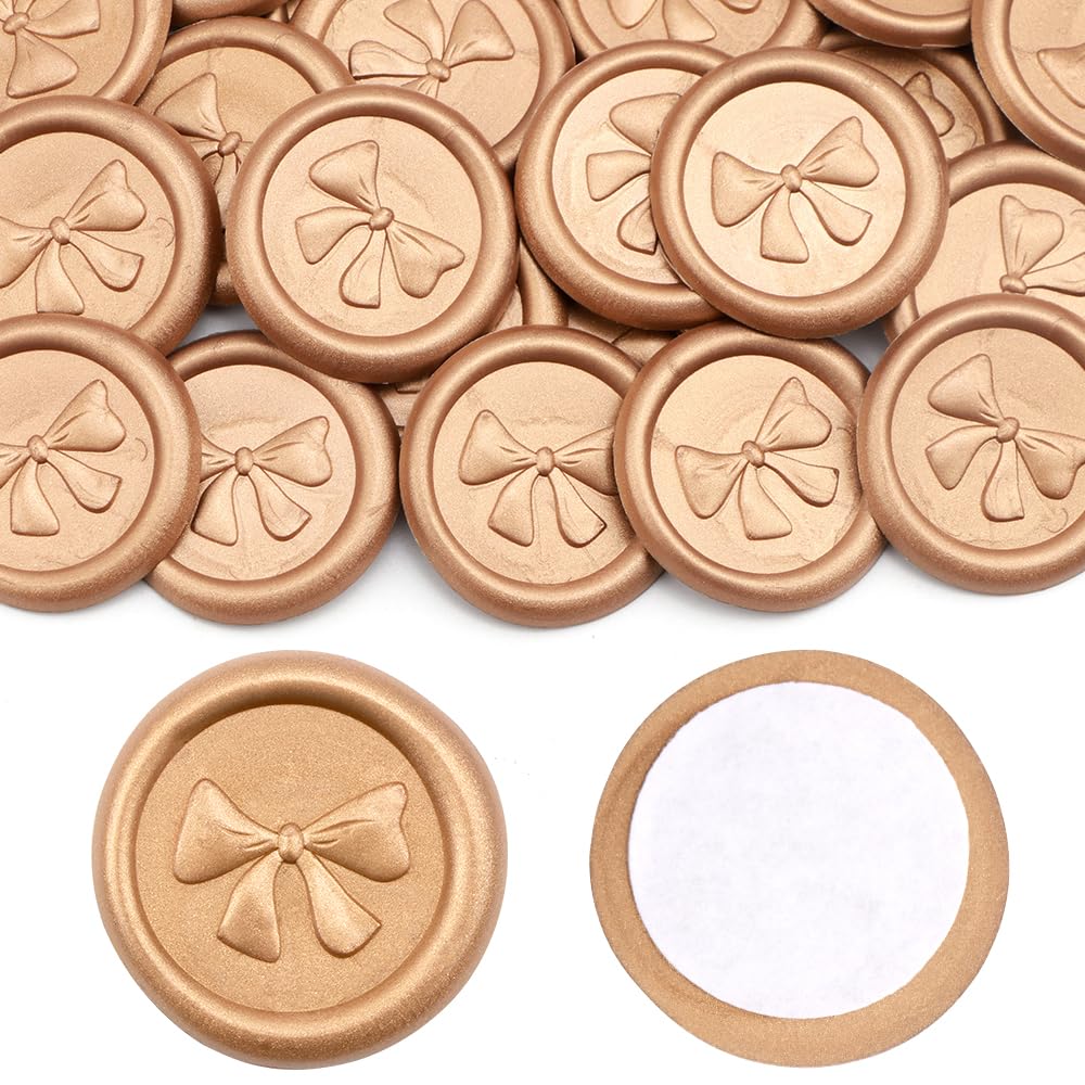 Bow Pattern Wax Seal Stickers 50PCS Self-Adhesive