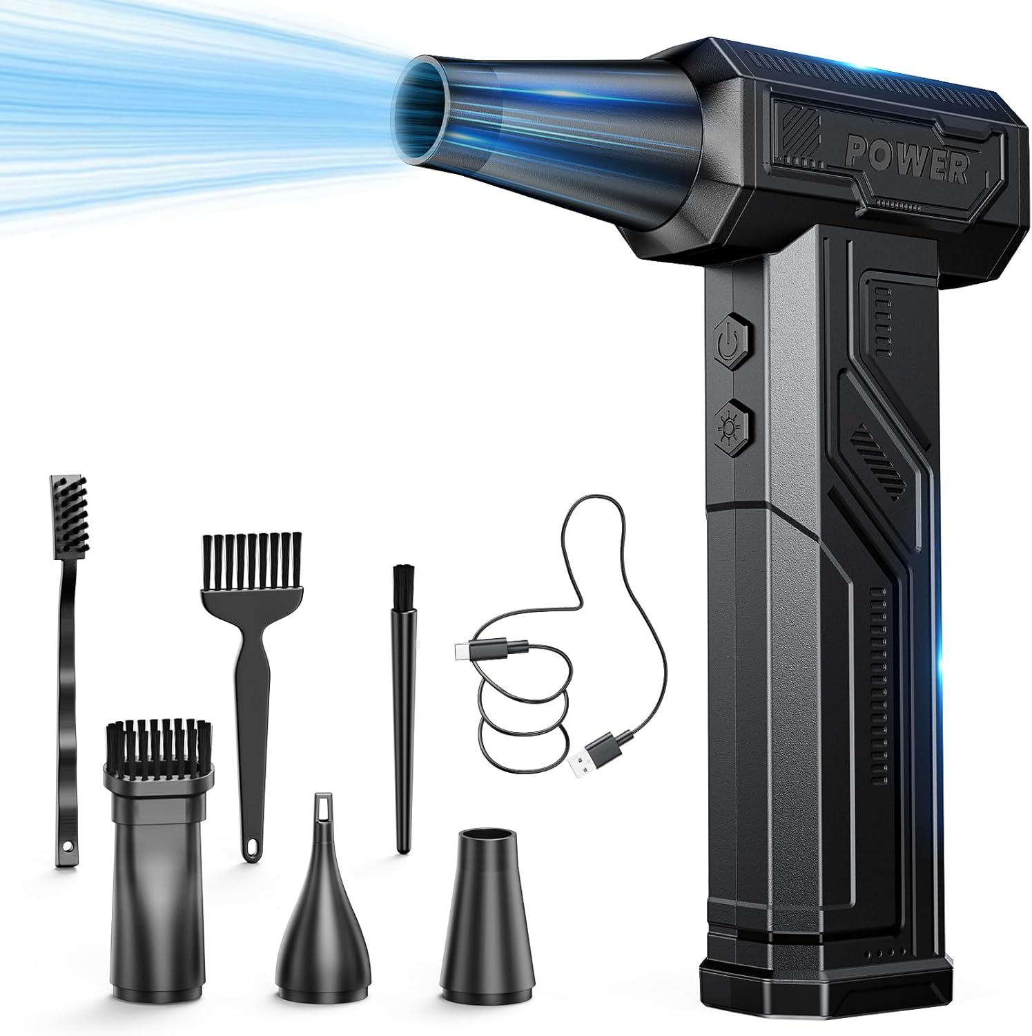 COOLDOVE Electric Air Duster with Light 4-Gear Adjustable