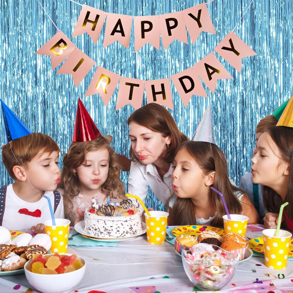 2 Pack Blue Foil Backdrop for Ocean Party Decor