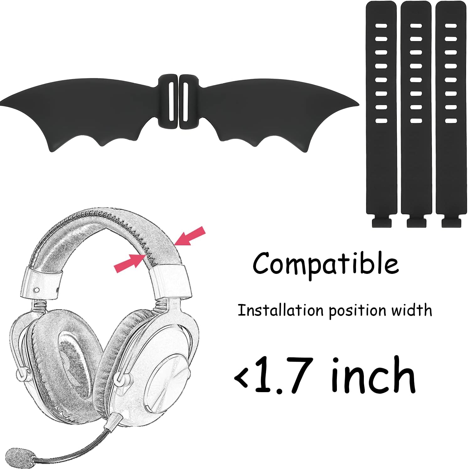 RUKUHOT Halloween Bat Wings Headphone Attachment