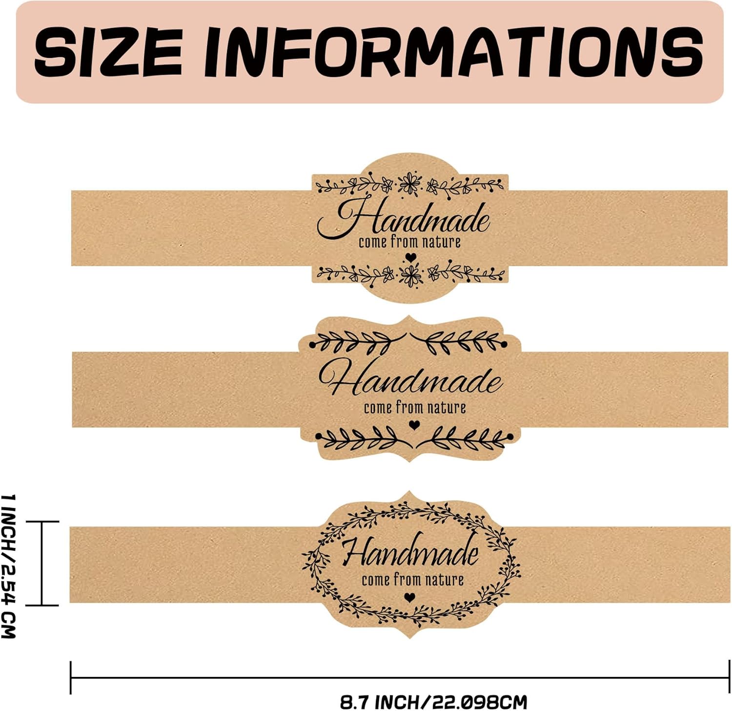 Brown Kraft Soap Labels 120pcs Handmade Wrappers