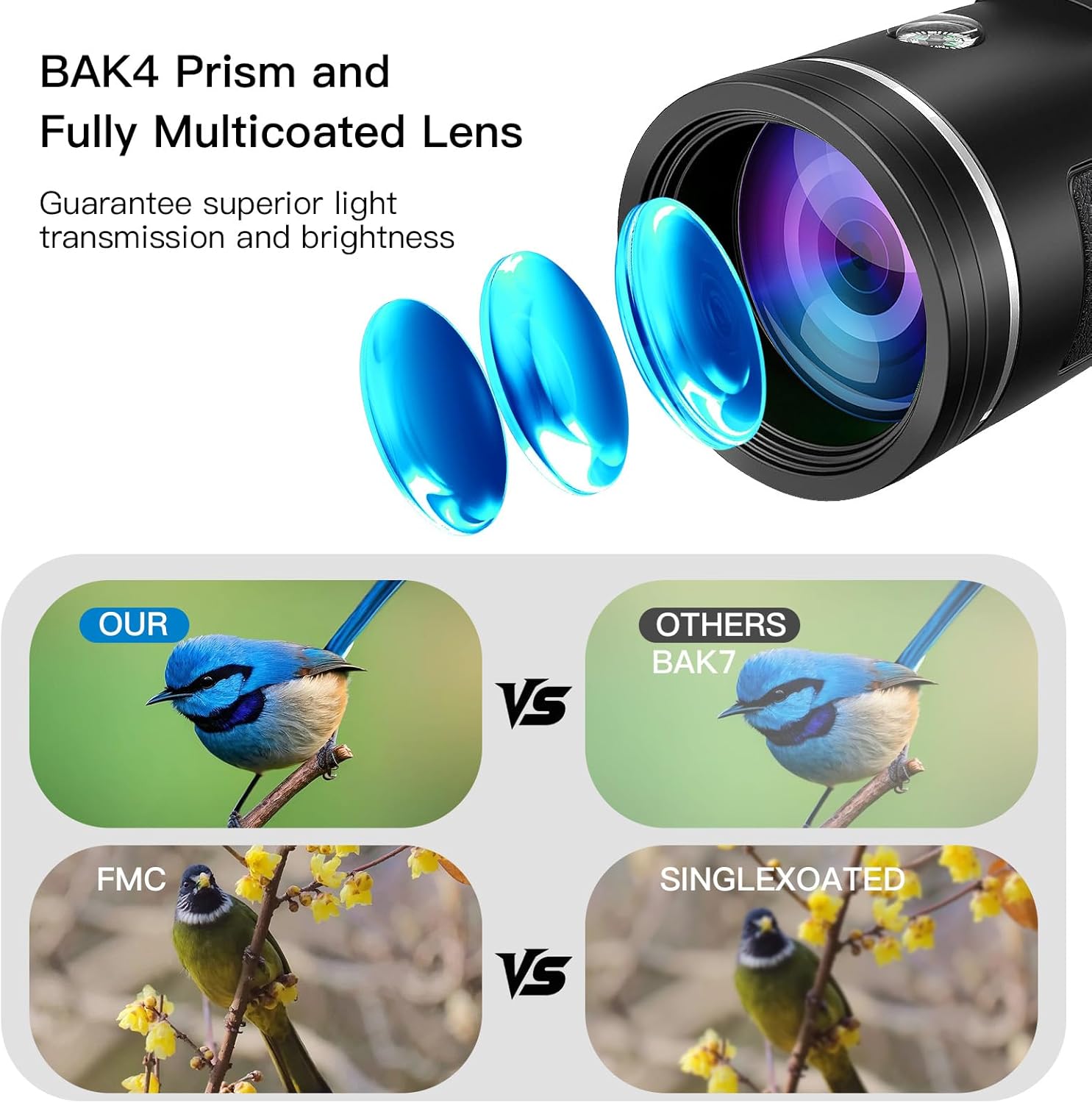 YATIME 80x100 HD High Power Monocular with Smartphone Adapter and Tripod