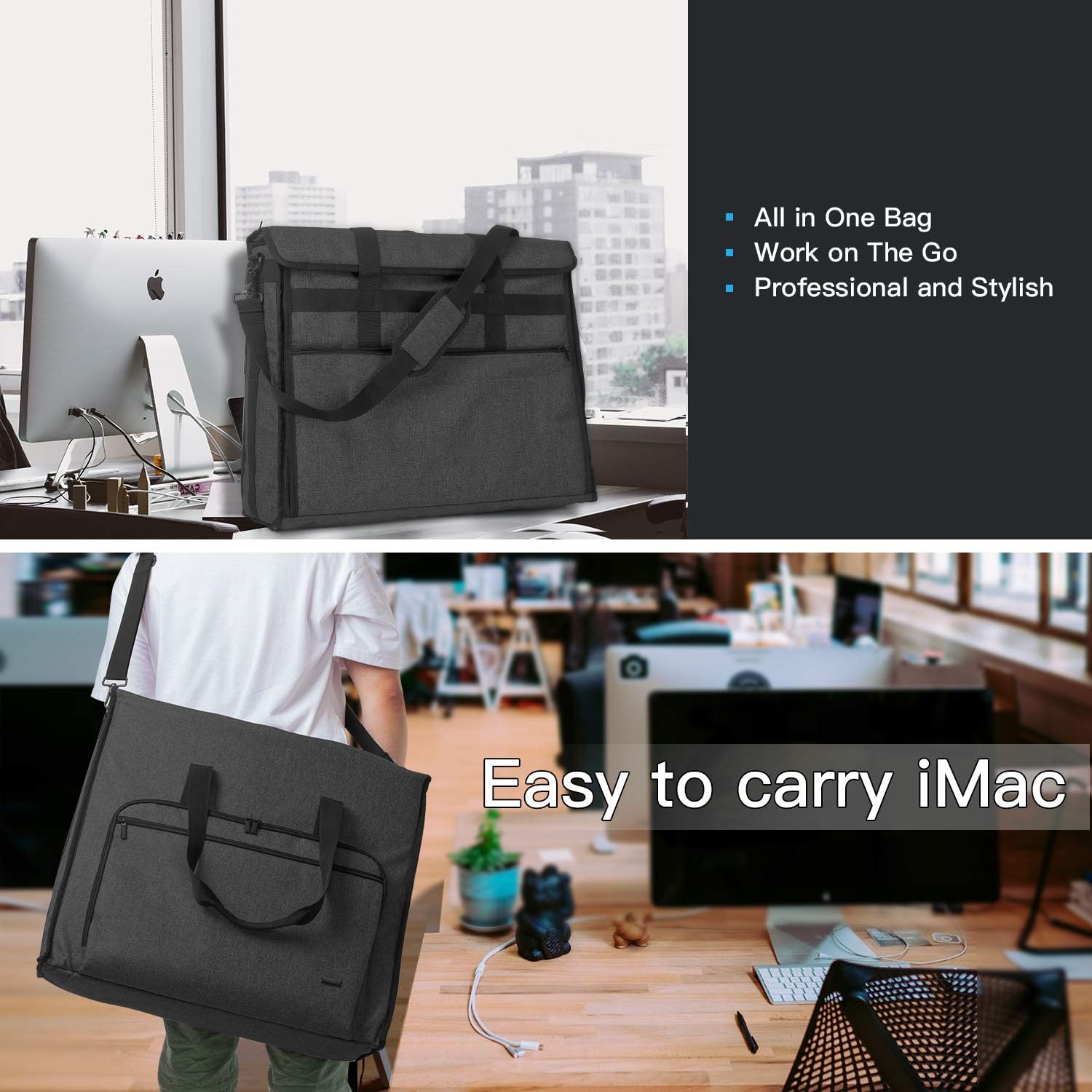 Damero Tote Bag for Apple 27 Inch iMac Desktop