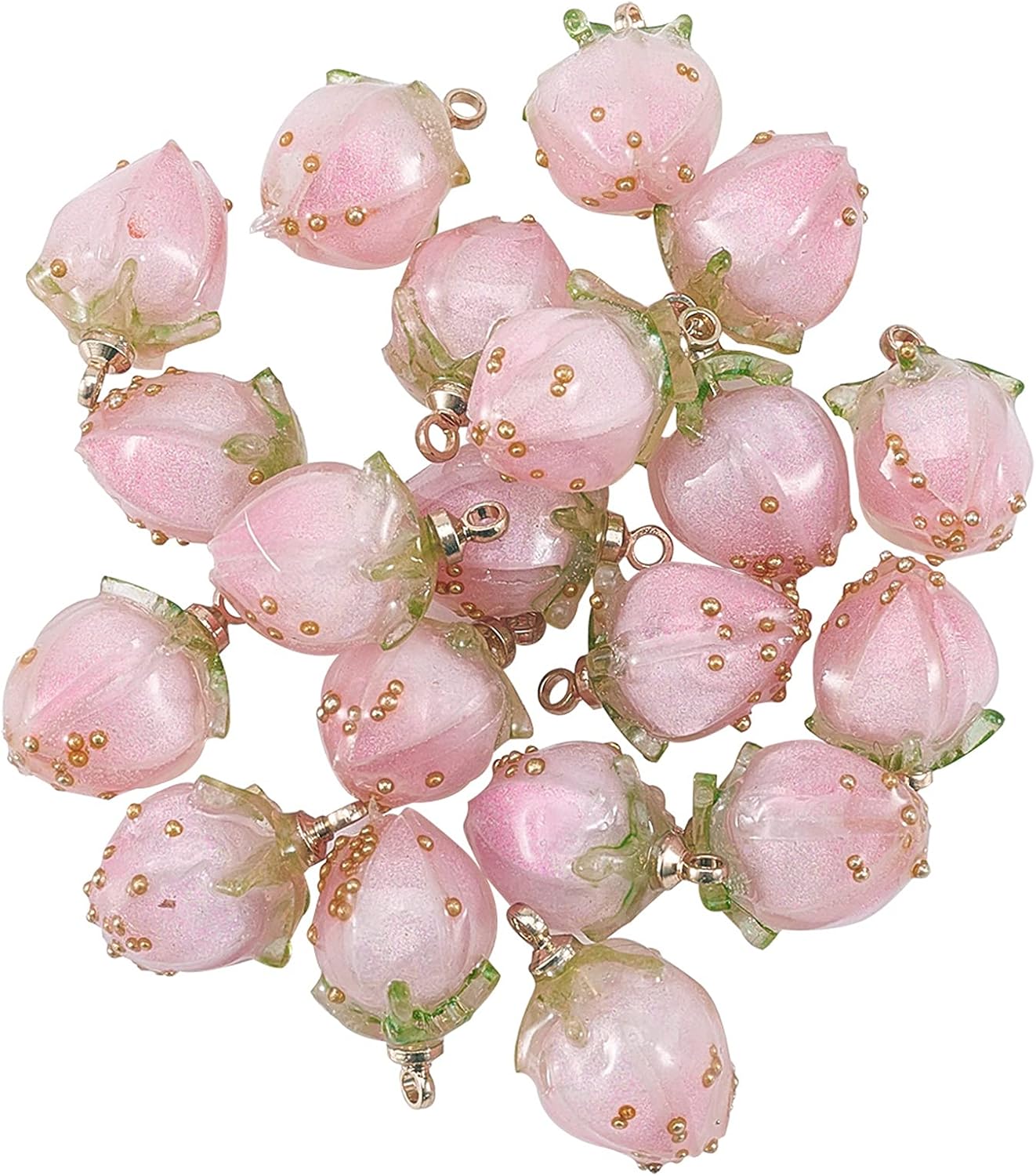 LiQunSweet 20 Pcs Natural Dried Flower Bud Charms for DIY Jewelry