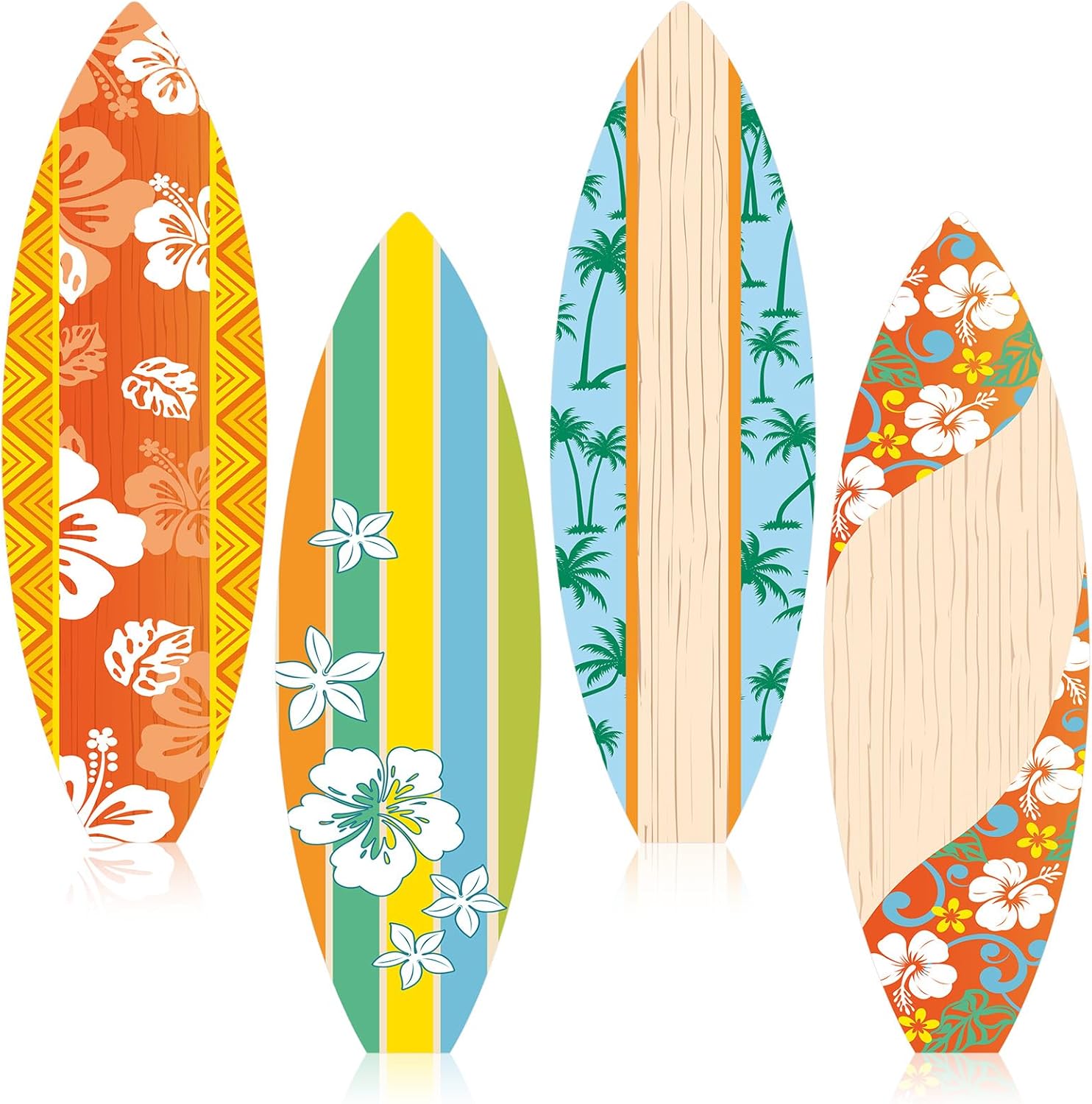 4 Pcs Giant Surfboards Bulletin Board Wall Decor Set