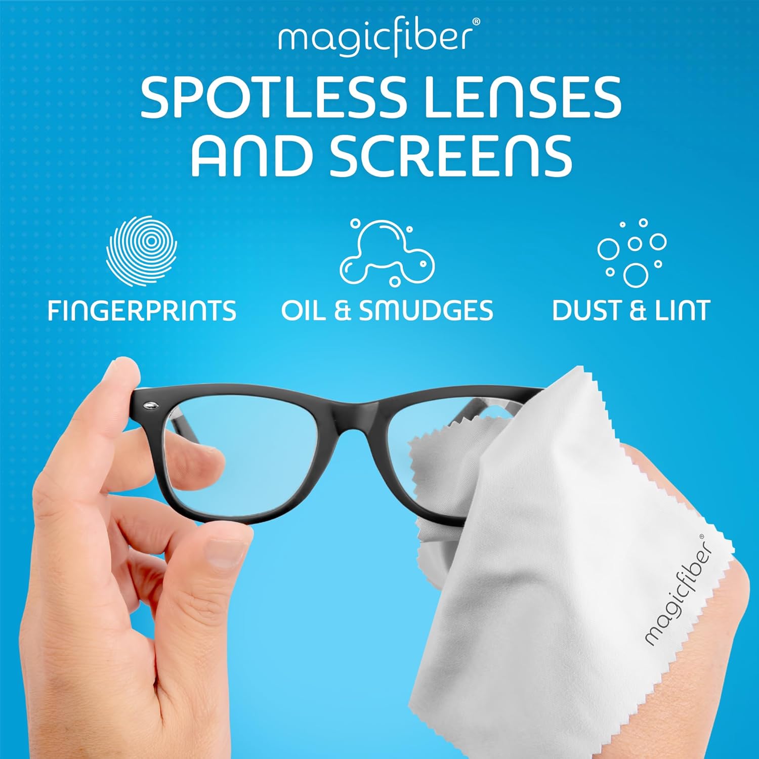 MagicFiber Microfiber Cleaning Cloth 6 Pack - Premium for Glasses Screens Lenses
