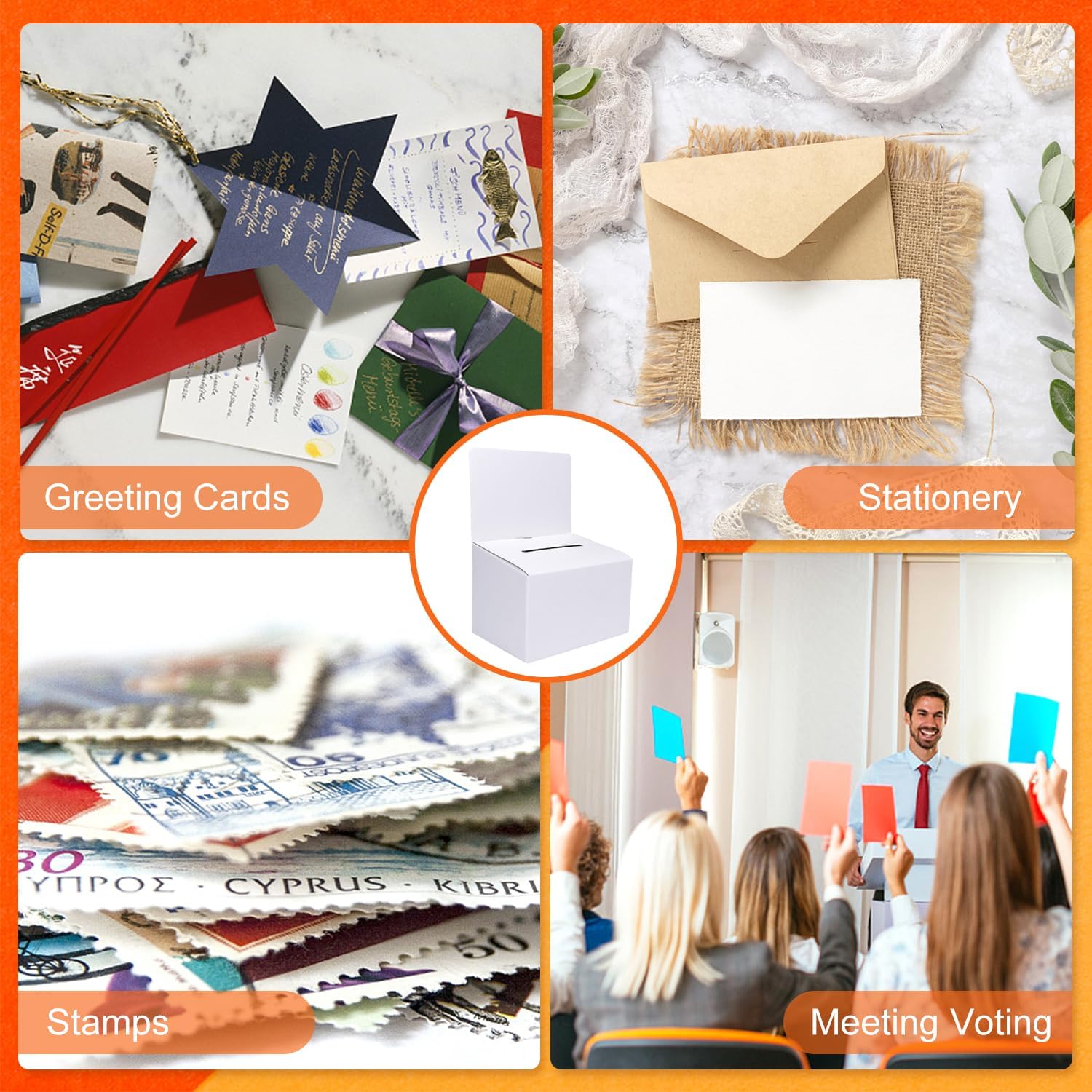 GRAWUN 3 Pack White Card Suggestion Boxes with Slot