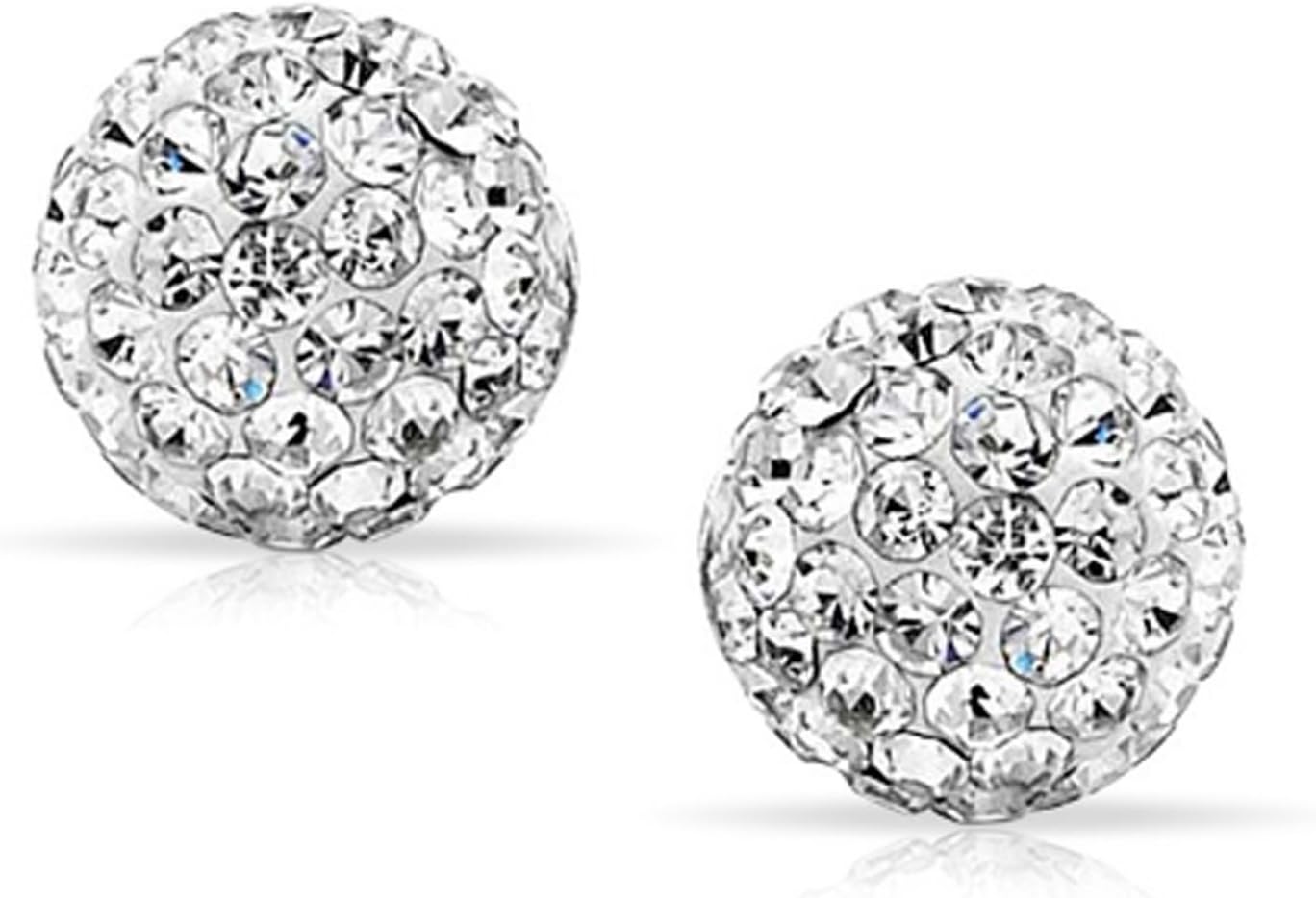 RUBYCA Pave Czech Crystal Clay Beads 20pcs 12mm White Clear
