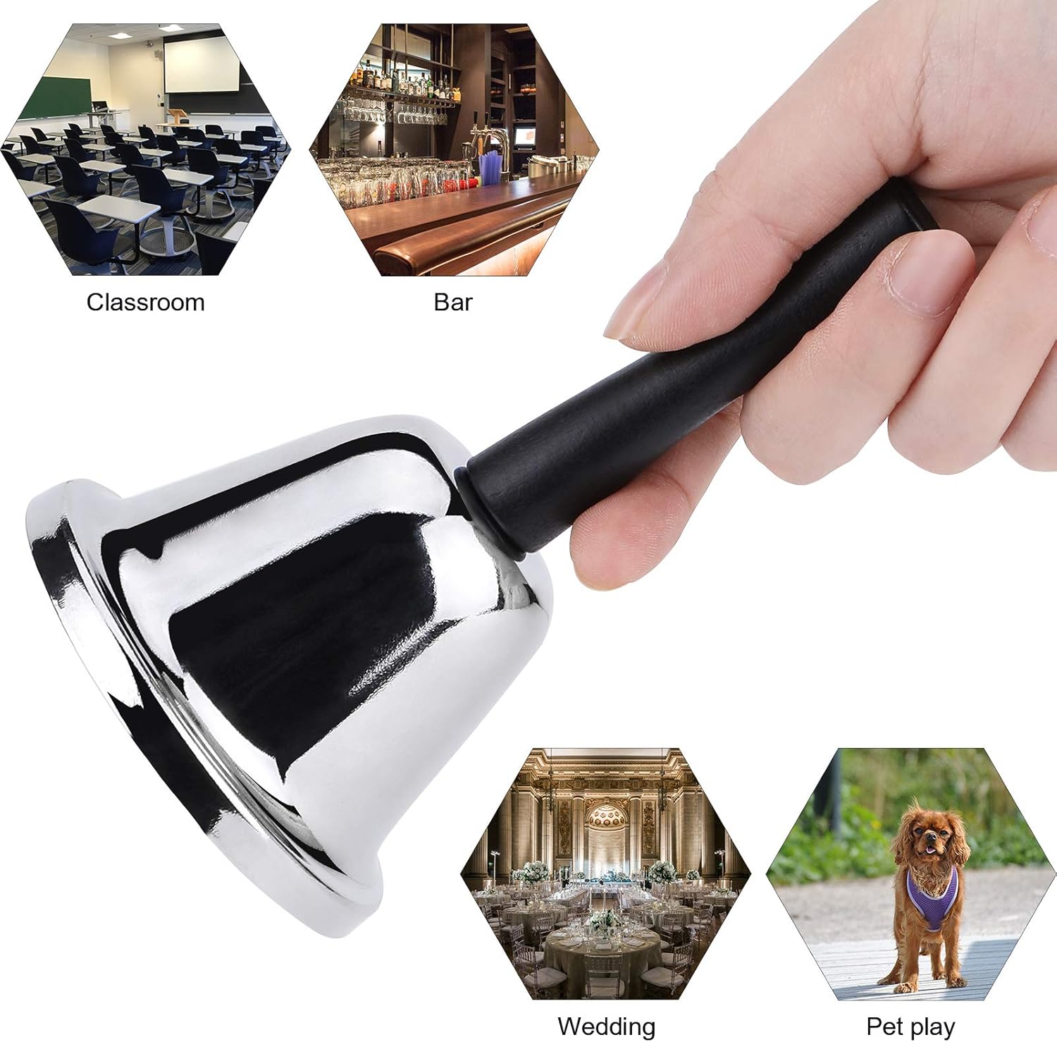 MROCO Loud Hand Bell for Classroom and Alarm