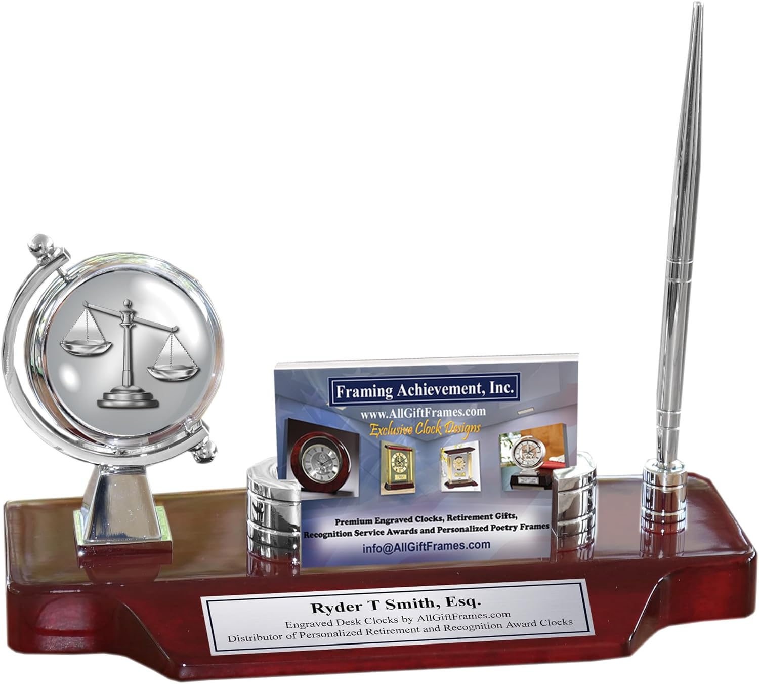 AllGiftFrames Personalized Desk Clock for Lawyers and Graduates