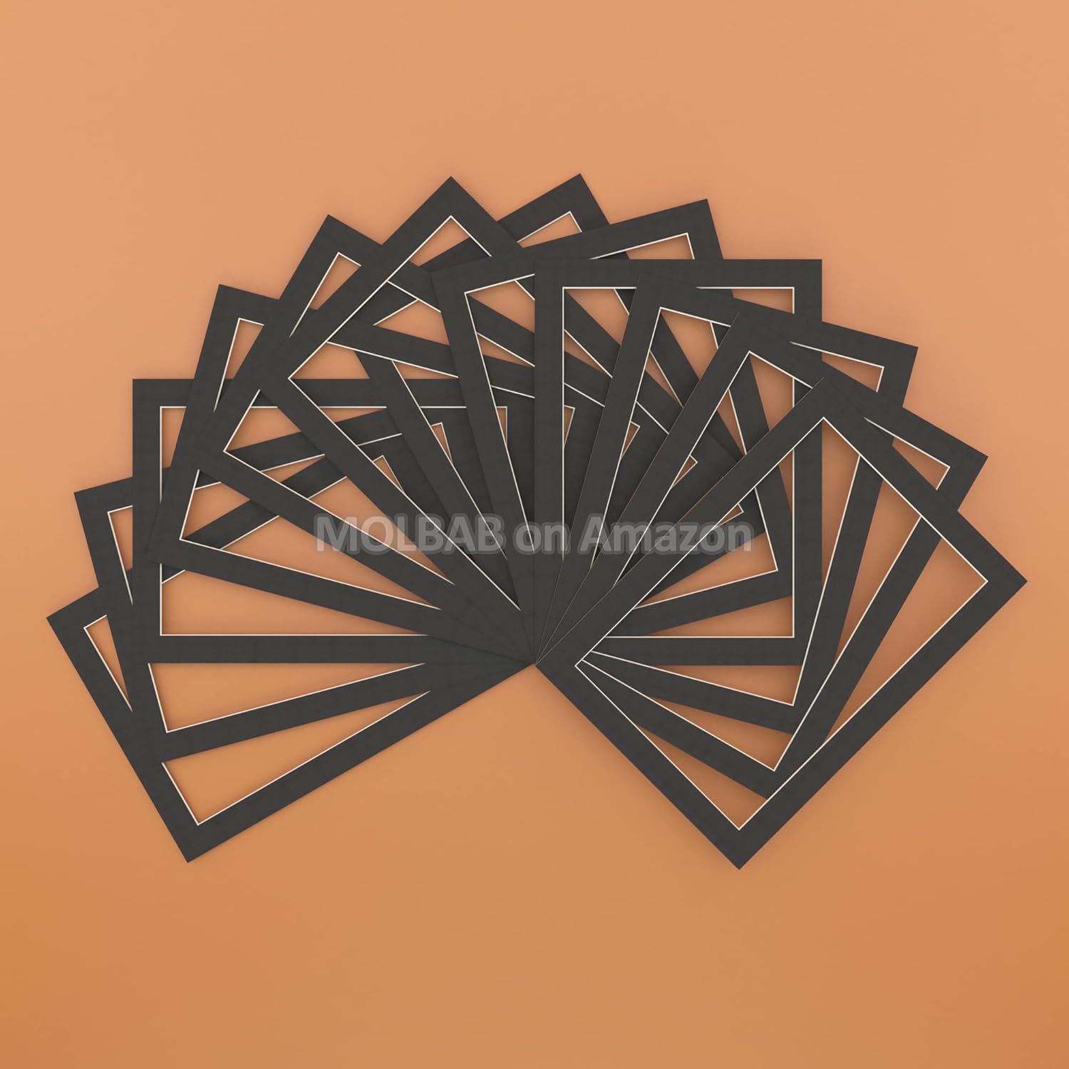 A5 Black Photo Mat Board 12-Piece Pack with 2cm Border