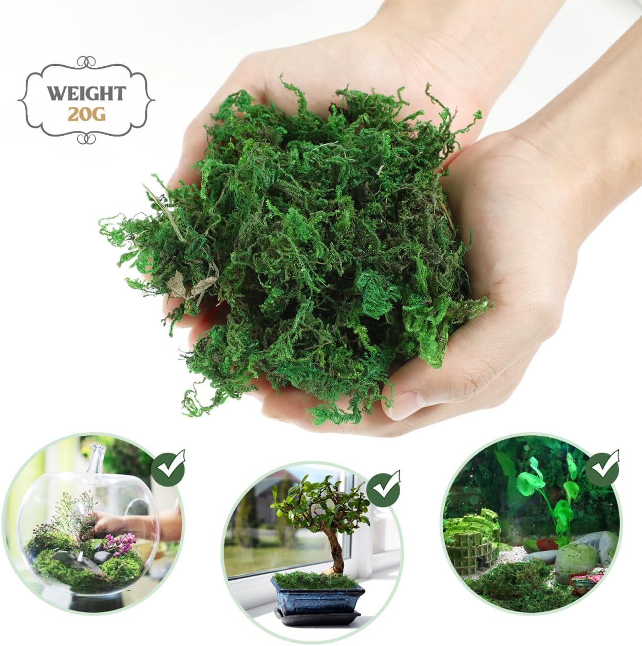 Unomor Artificial Moss for Potted Plants and DIY Crafts